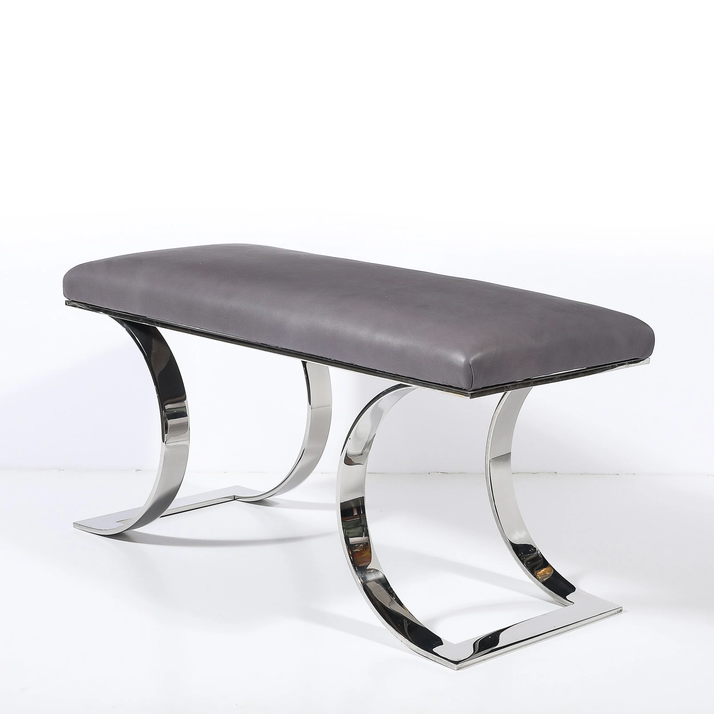 Mid-Century Stainless Steel & Holly Hunt Leather JMF Bench by Karl Springer - High Style Deco 9.jpg