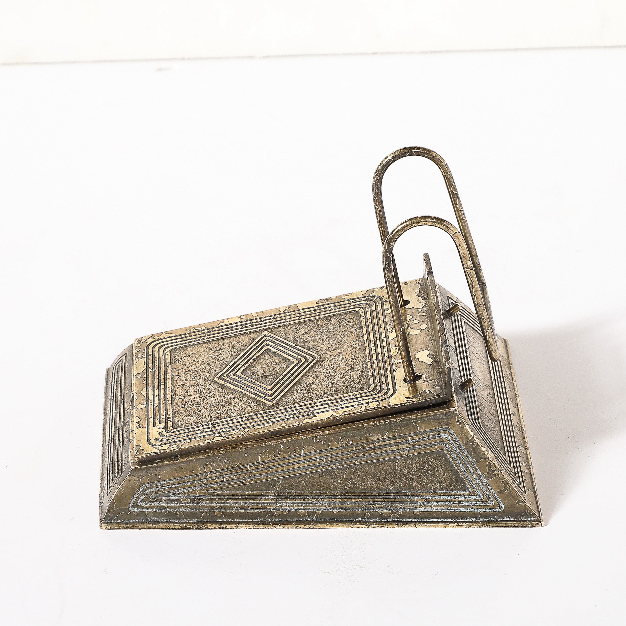 Bronze Doré Calendar Holder in the Graduate Pattern signed Tiffany & Co. - High Style Deco 5.jpg