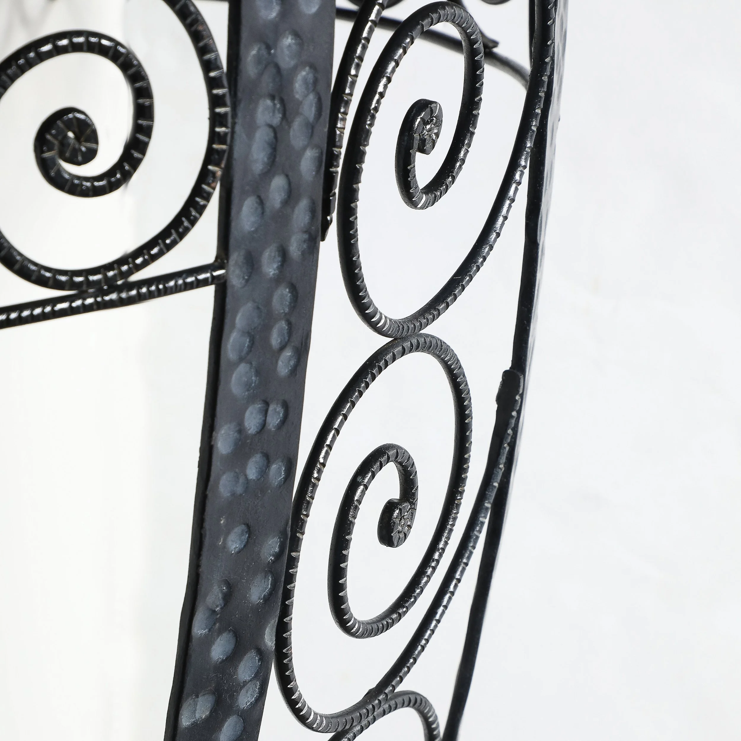 Art Deco Demilune Wrought Iron Spiral Motif & Porto Marble Inset Console Table - High Style Deco 11.jpg