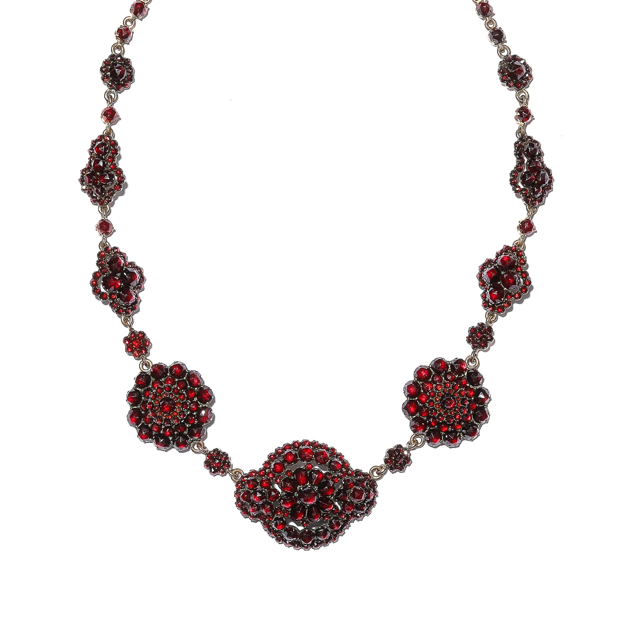 Antique Bohemian Necklace Encrusted with Garnets in Garnet Gold Setting - High Style Deco 2.jpg