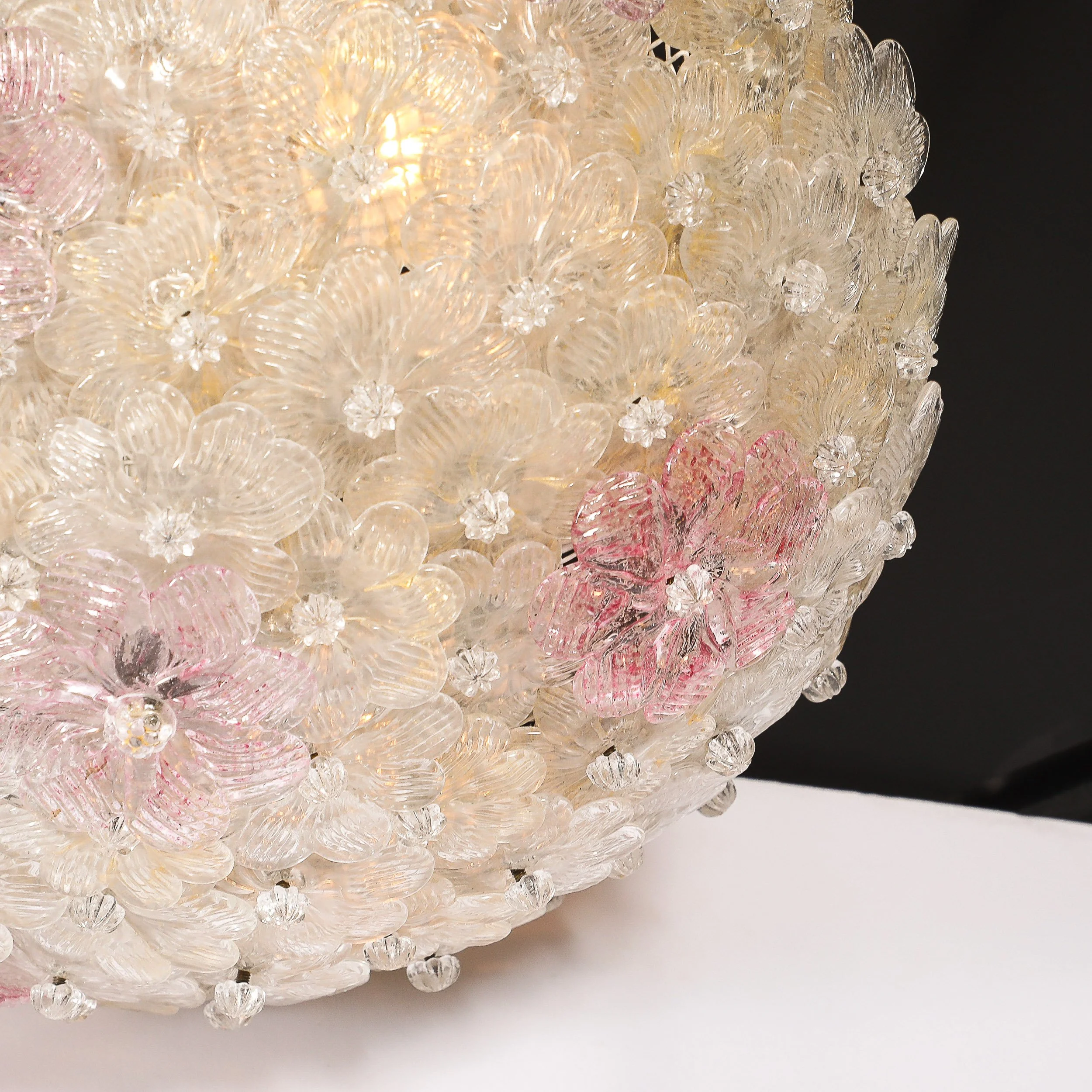 Mid-Century Hand-Blown Rose Murano Glass Florets Chandelier by Barovier & Toso - High Style Deco 6.jpg