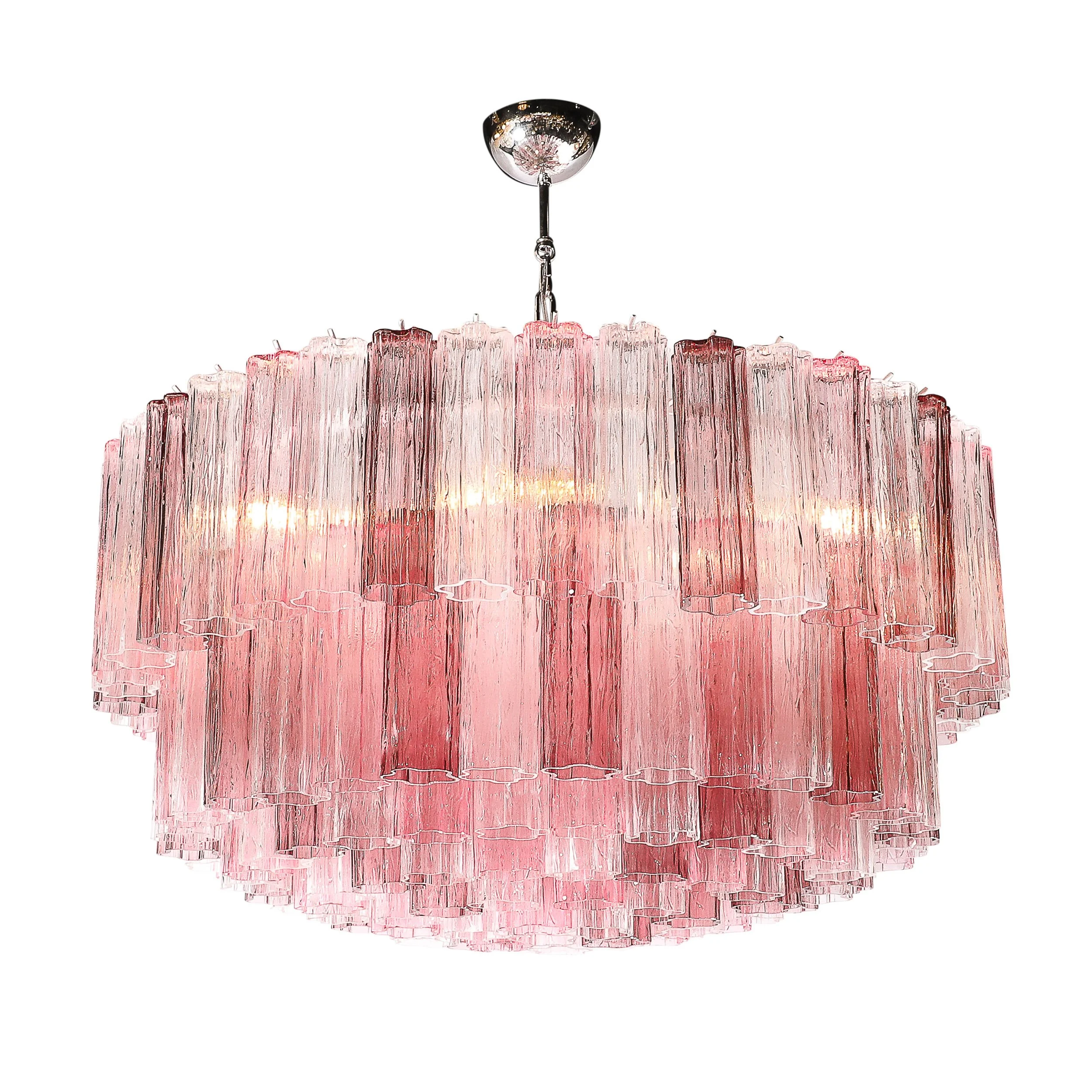 Exquisite Modernist Hand-Blown Mixed Amethyst Murano Glass Tronchi Chandelier - High Style Deco 1.jpg
