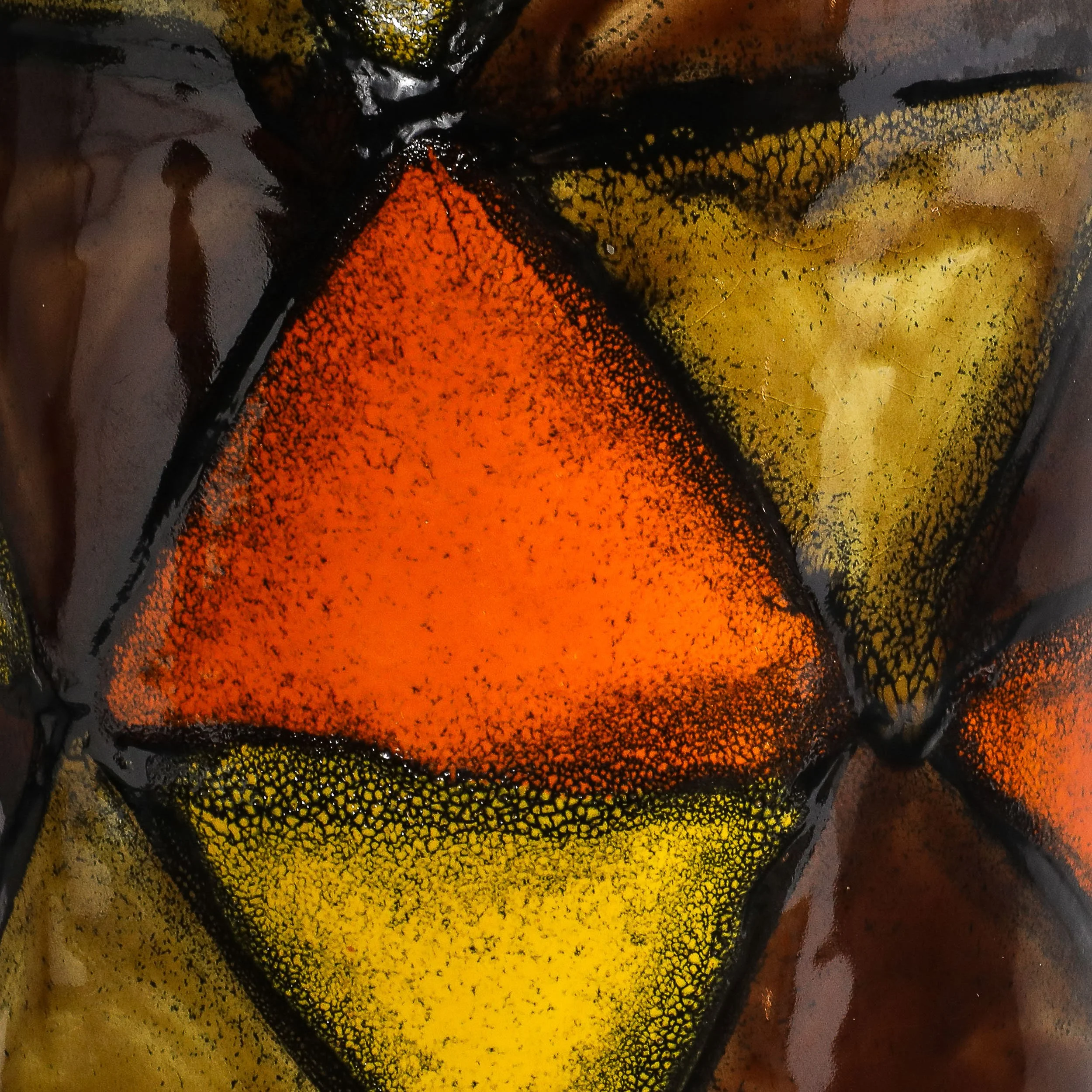 Mid-Century Ceramic Vase in Burnt Umber w: Yellow & Orange Details by Aldo Londi - High Style Deco 13.jpg