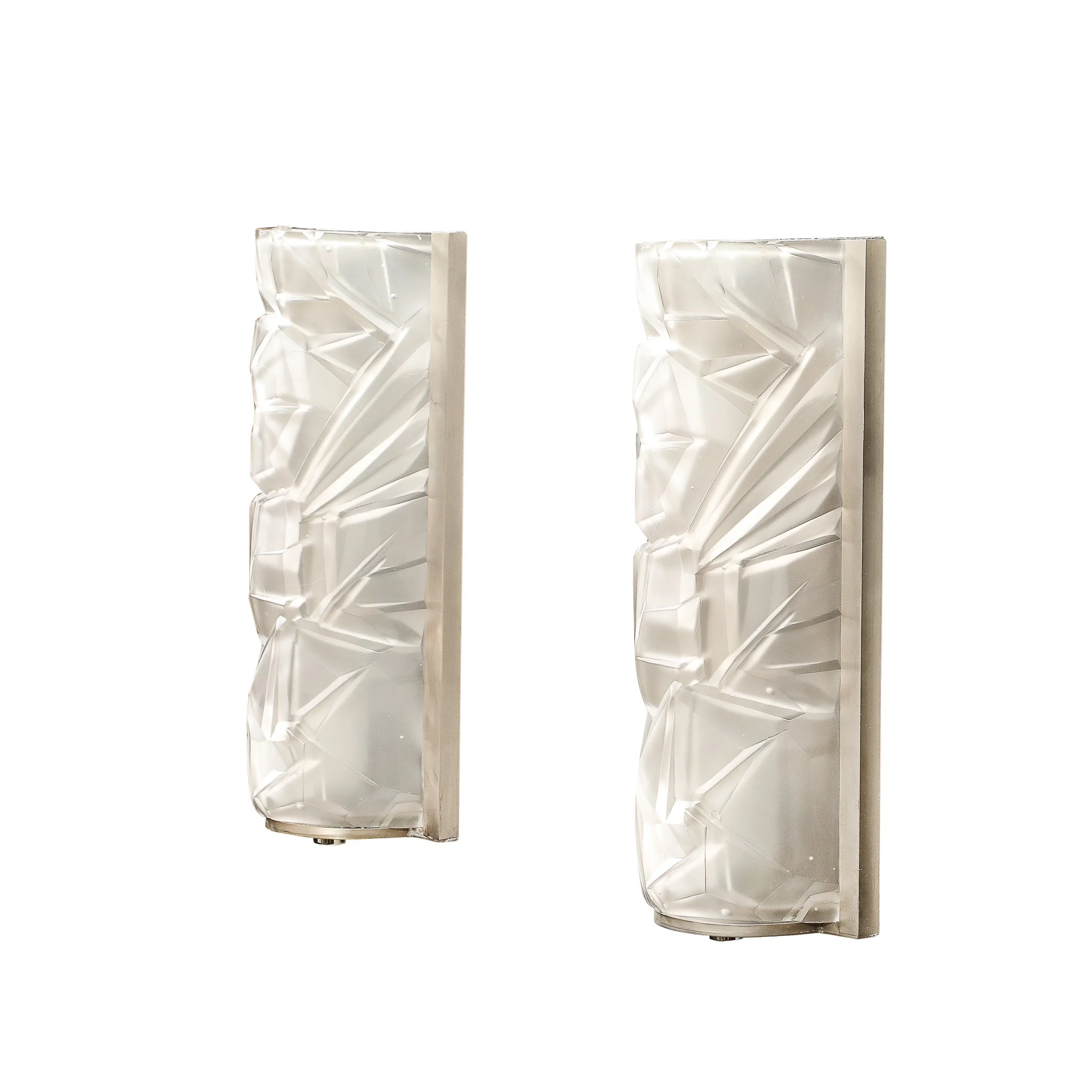 Art Deco Molded & Frosted Glass w: Abstract Cubist Geometric Motif Sconces - High Style Deco 19.jpg
