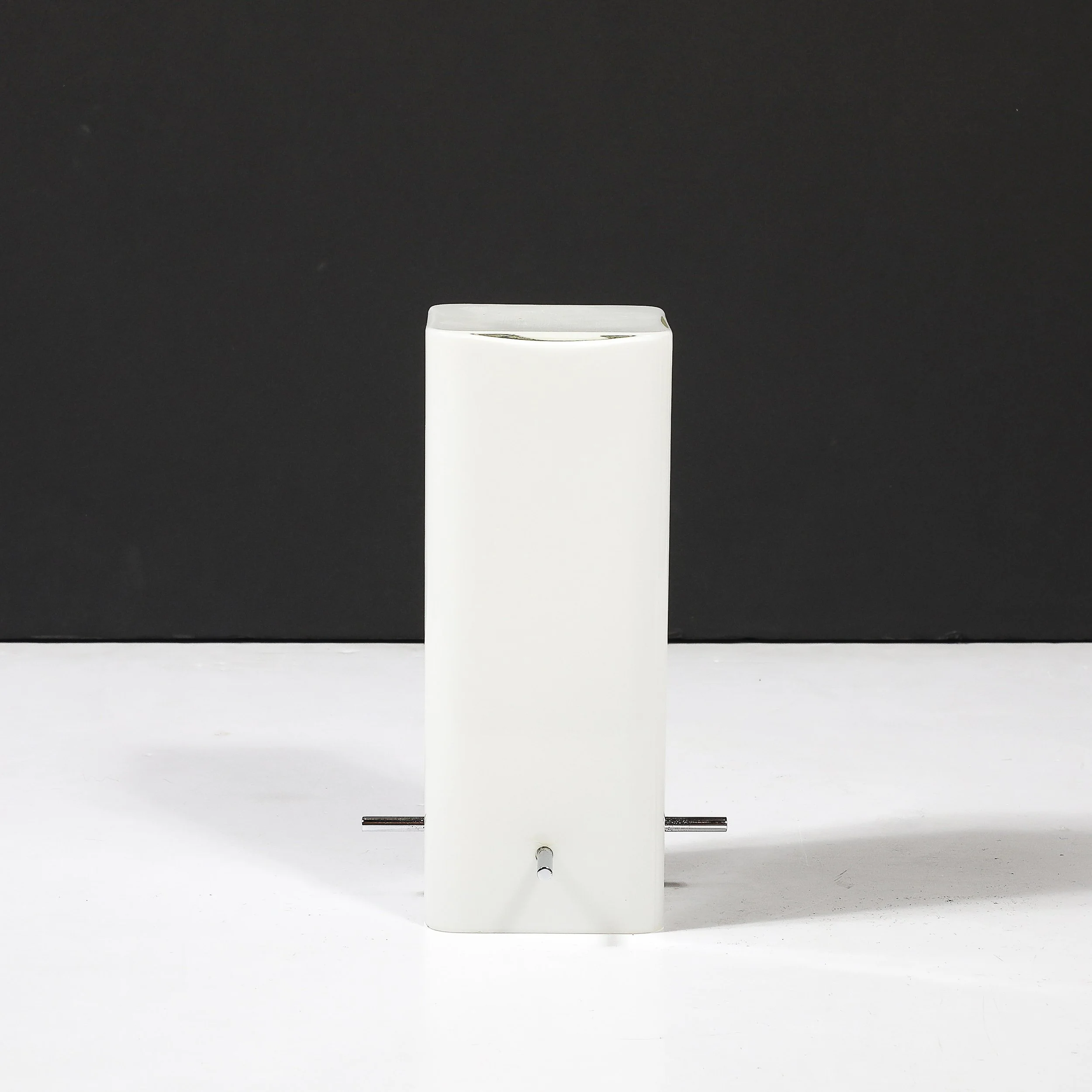 Mid-Century Milk Glass Column Lamp w: Chrome Fittings by Paul Mayen for Habitat - High Style Deco 1.jpg