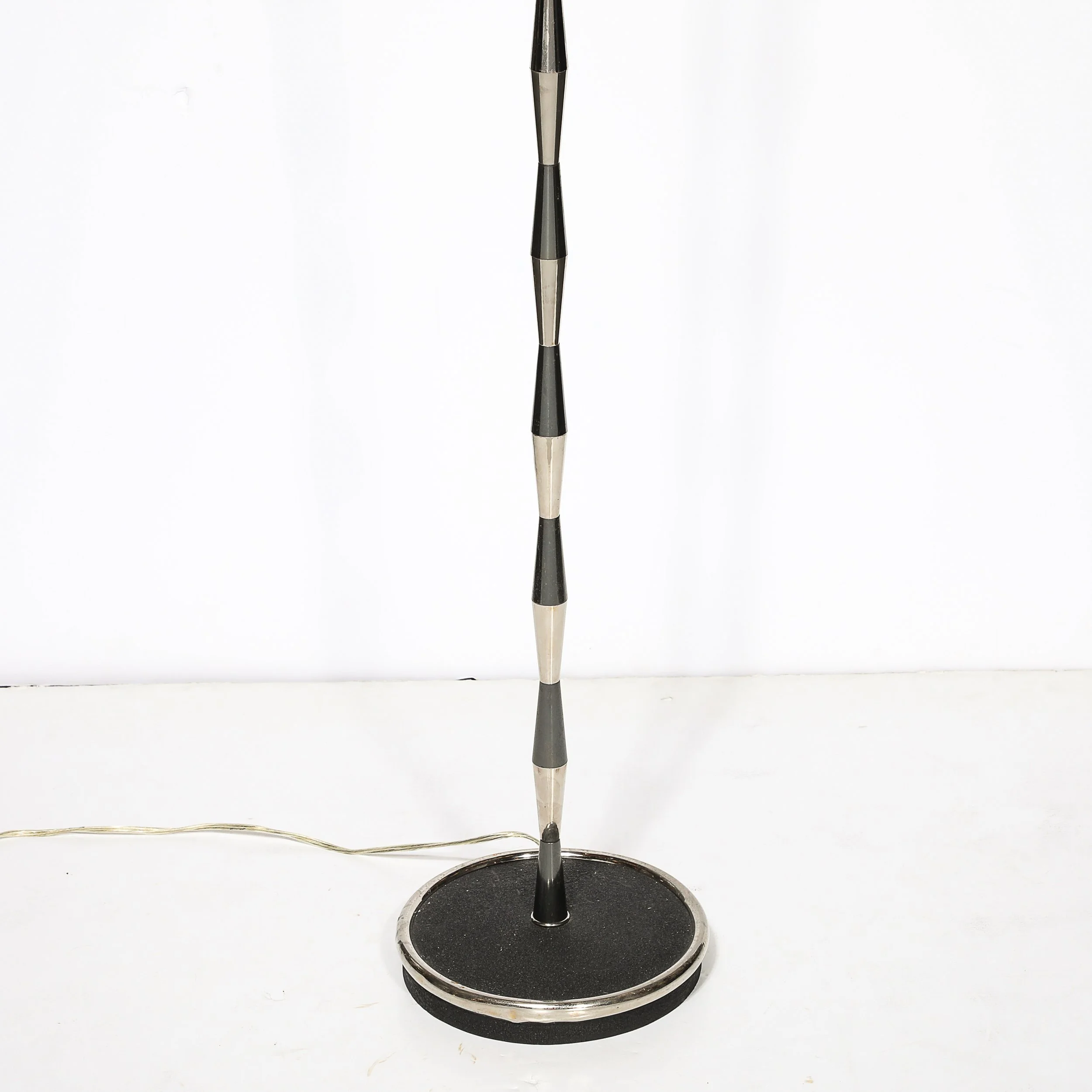 Pair of MidCentury Geometric Polished Nickel & Gunmetal Floor Lamps by Gio Ponti - High Style Deco 7.jpg