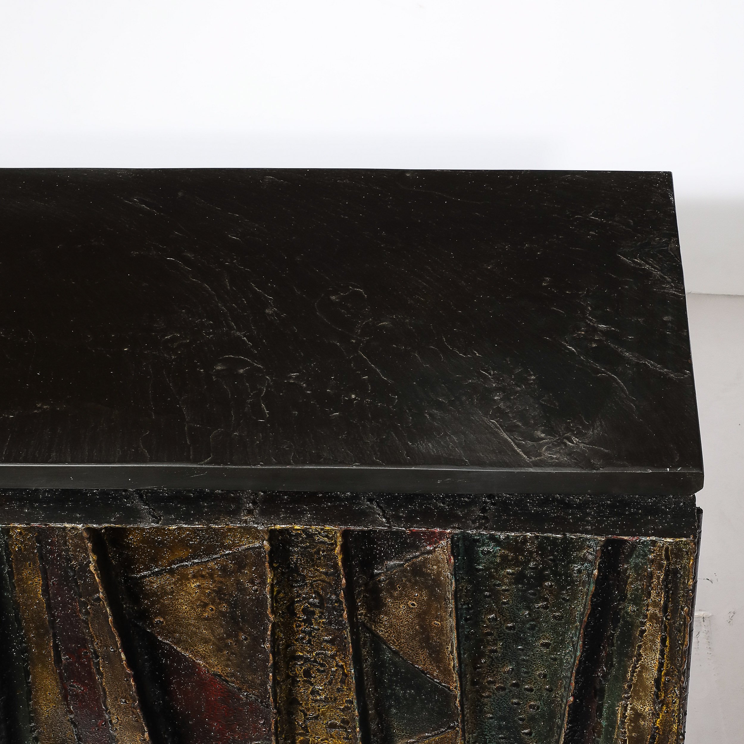 Mid-Century Brutalist Wall Mounted Patchwork Console Table Signed Paul Evans - High Style Deco 4.jpg