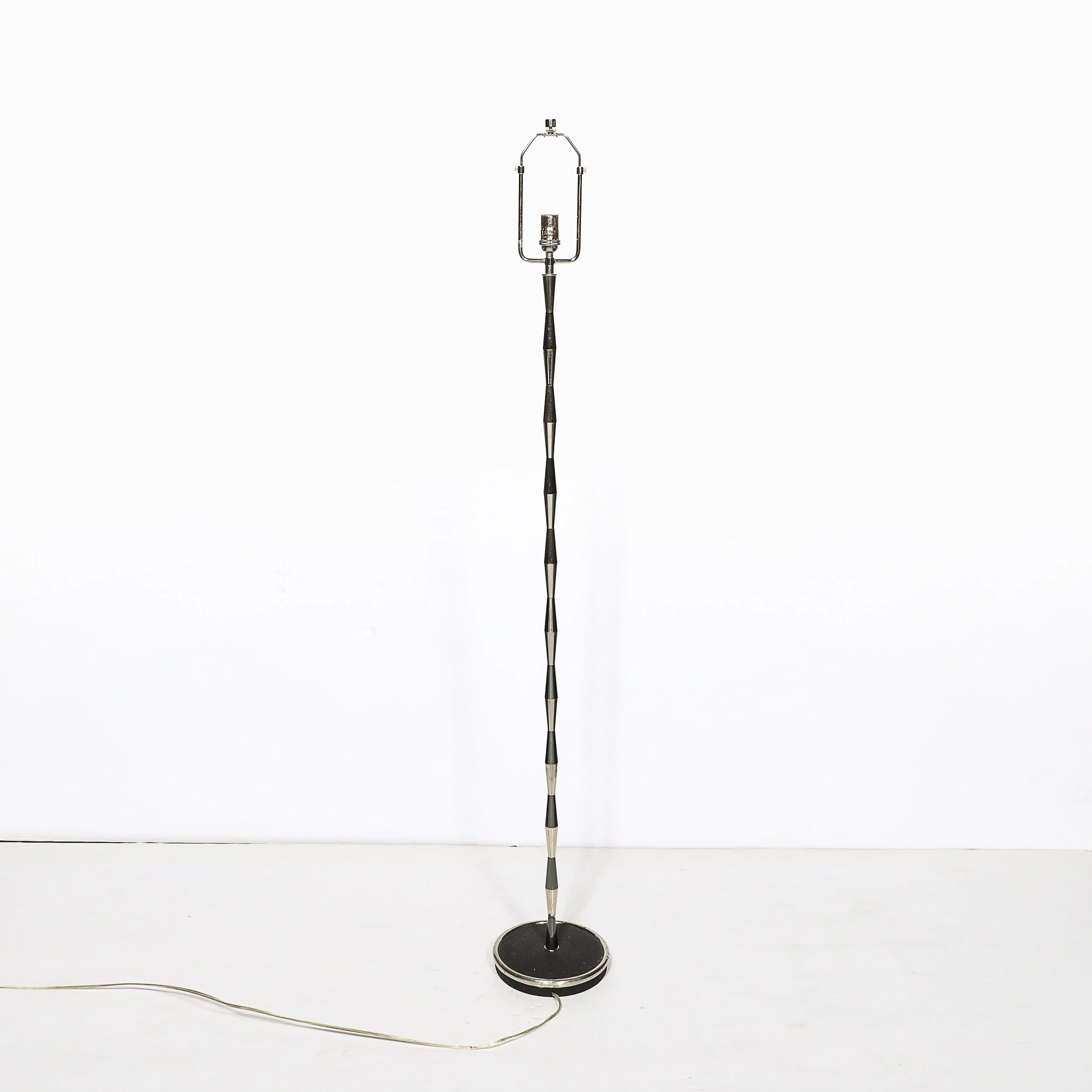 Pair of MidCentury Geometric Polished Nickel & Gunmetal Floor Lamps by Gio Ponti - High Style Deco 12.jpg