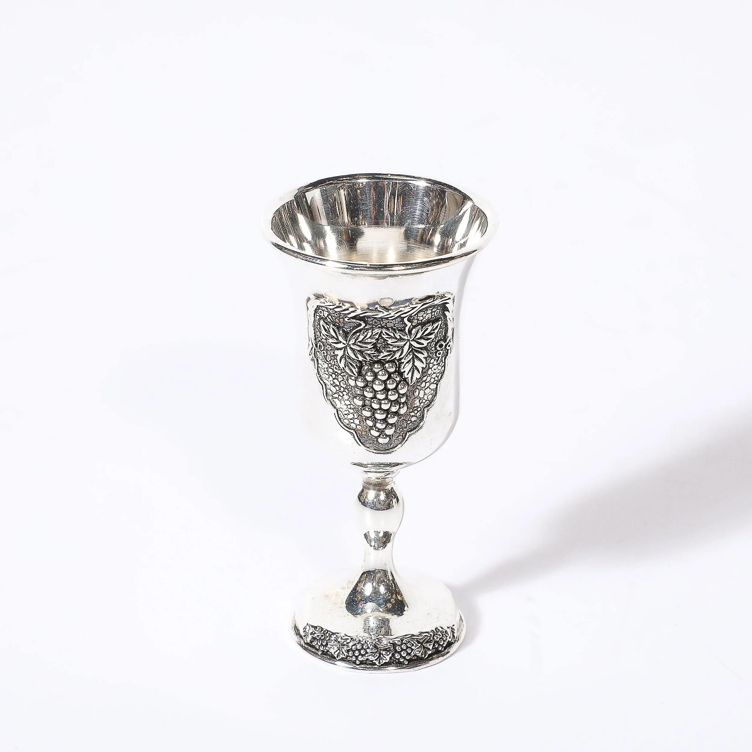 Mid-Century Silver Plated Fountain Kiddush Cup Set in Grape & Vine Motif - High Style Deco 10.jpg