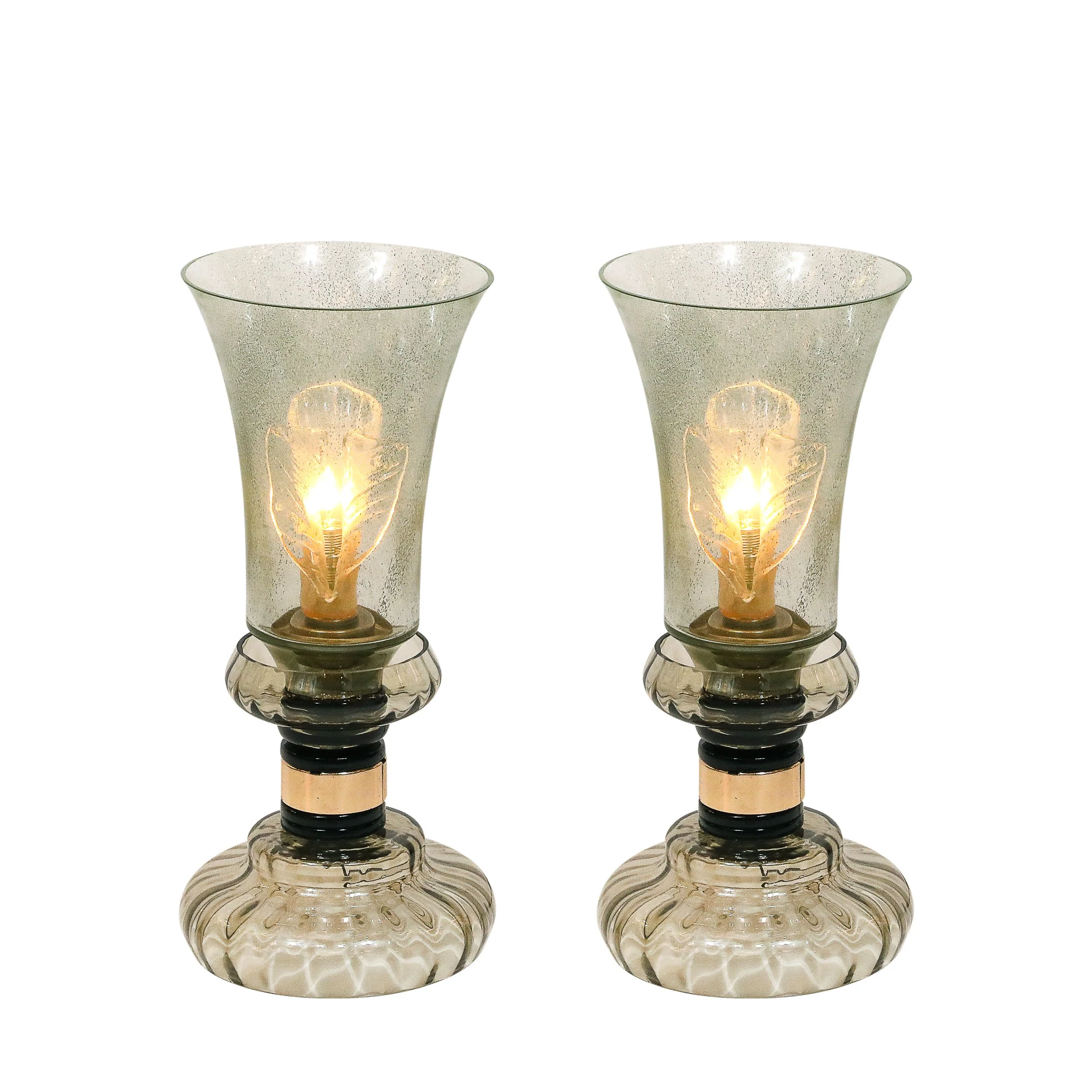 Mid-Century Enclosed Tulip Form Smoked Hand-Blown Murano Glass by Cenedese - High Style Deco.jpg