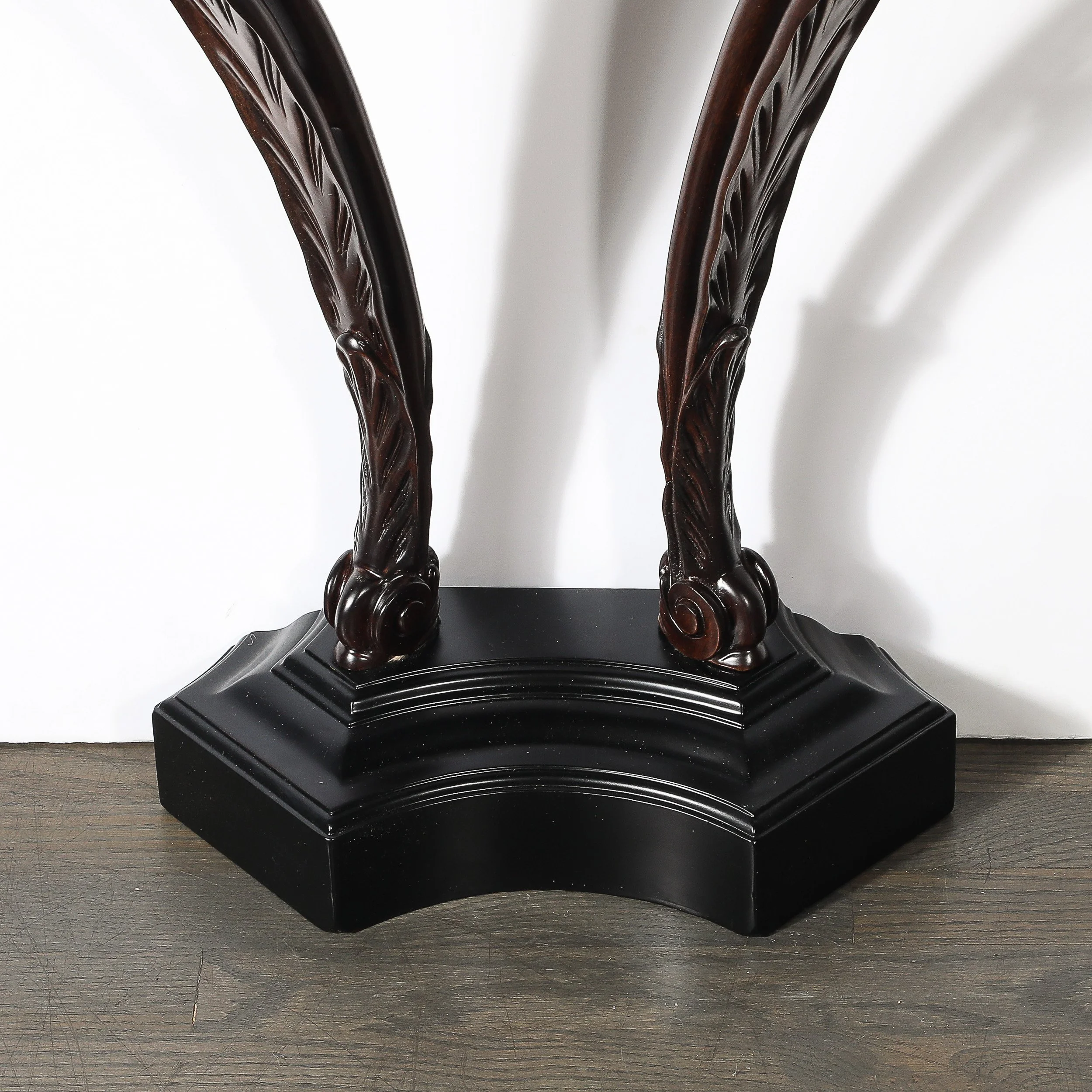 Art Deco Ebonized Walnut Wall Console W: Acanthus Supports by Grosfeld House - High Style Deco 3.jpg