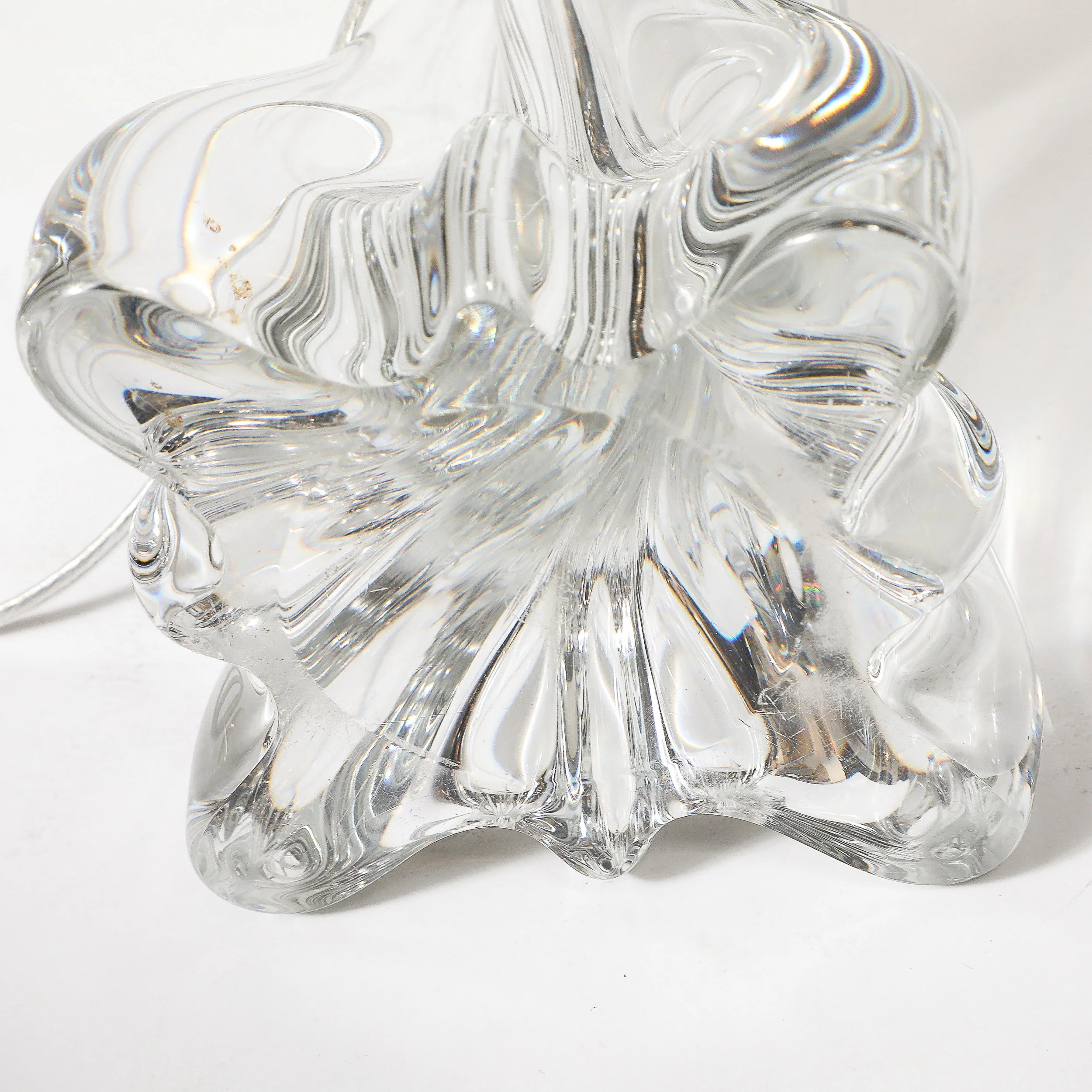 Mid-Century Modernist Spiral Form Crystal Table Lamp signed Baccarat - High Style Deco 10.jpg
