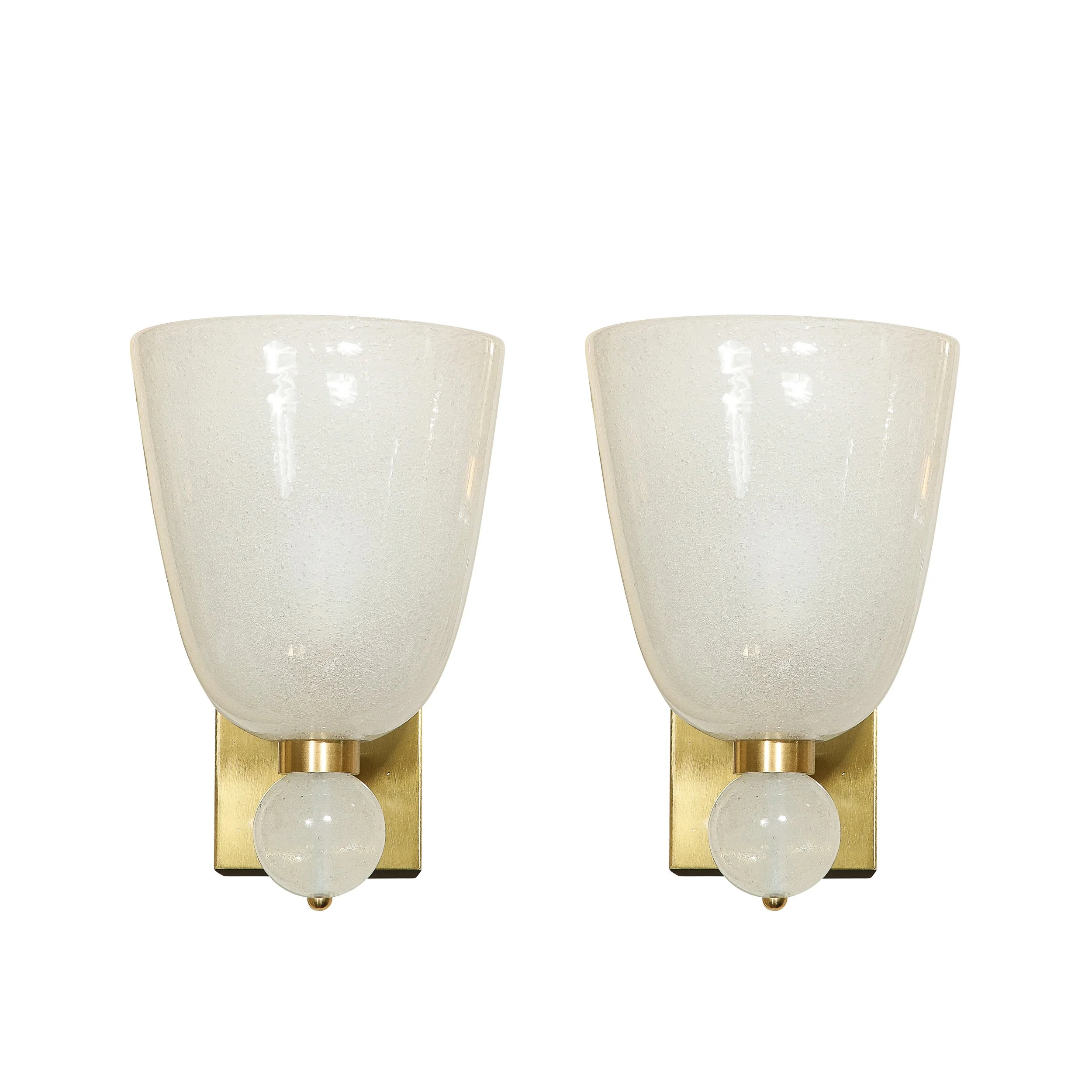 Modernist Hand-Blown Murano Sconces with Dense Murines and Oribital Drop - High Style Deco.jpg