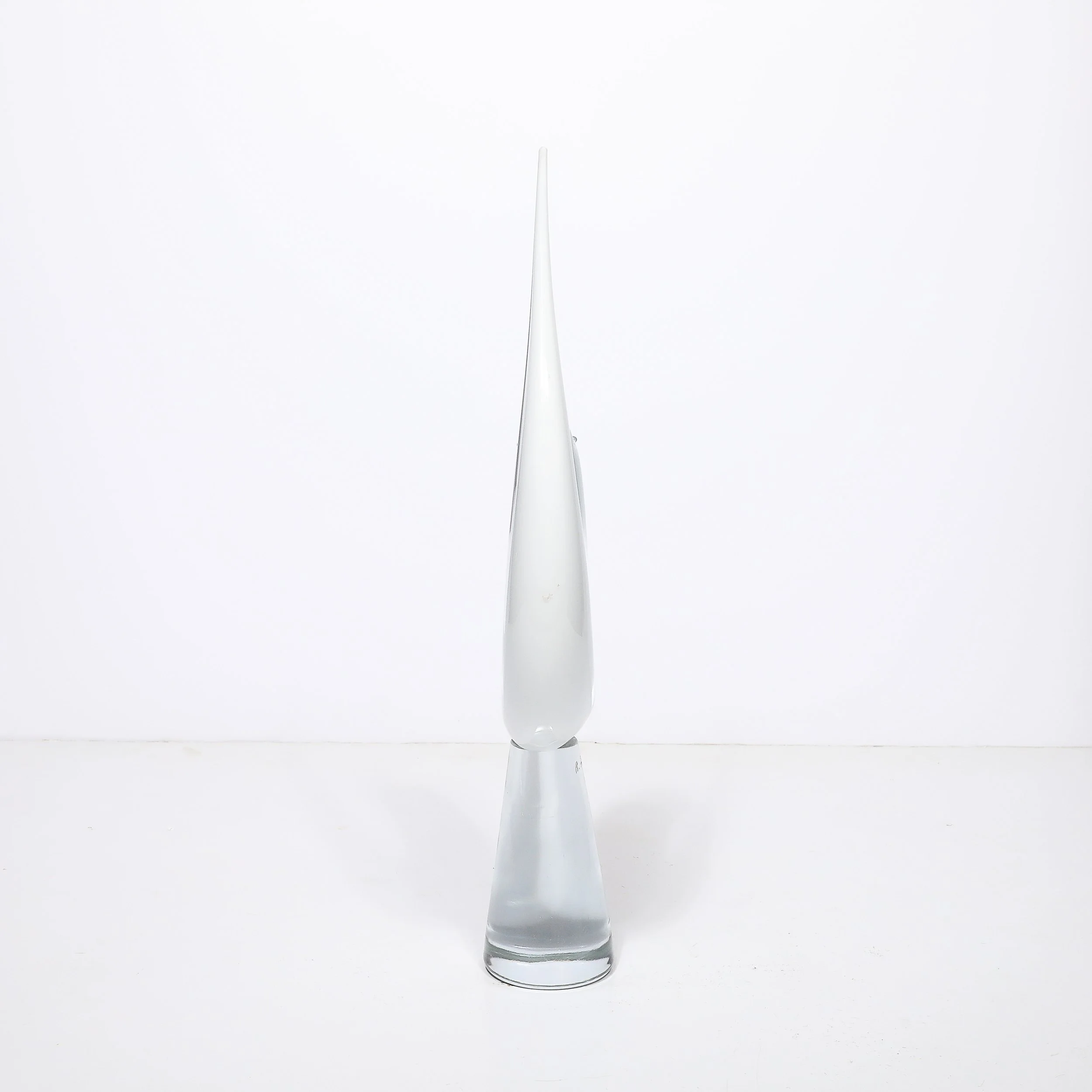 Mid-Century White & Transparent Murano Glass Bird Sculpture signed Renato Anatra - High Style Deco 12.jpg