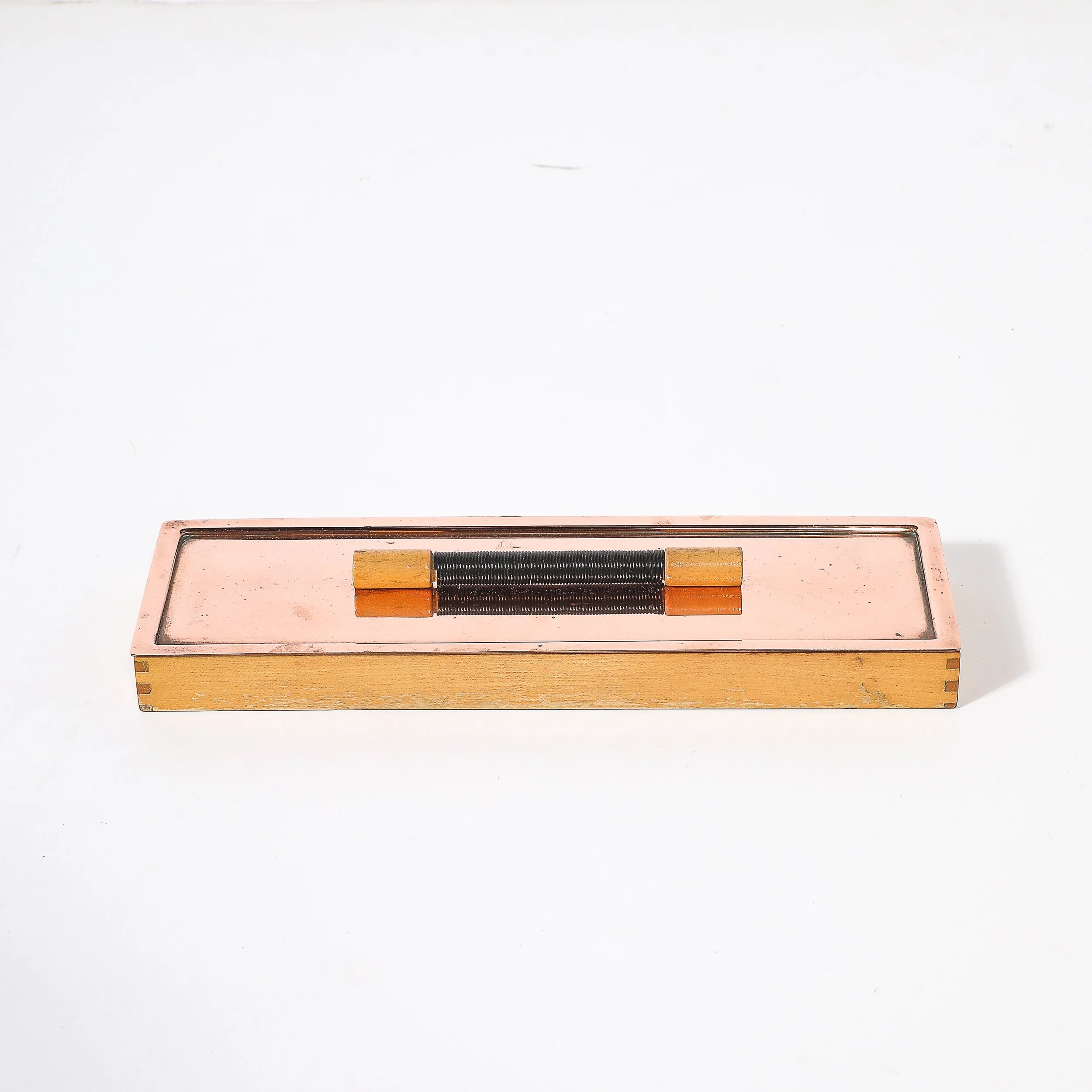 Art Deco Copper Box with Teak Handle signed Manning Bowman - High Style Deco 5.jpg