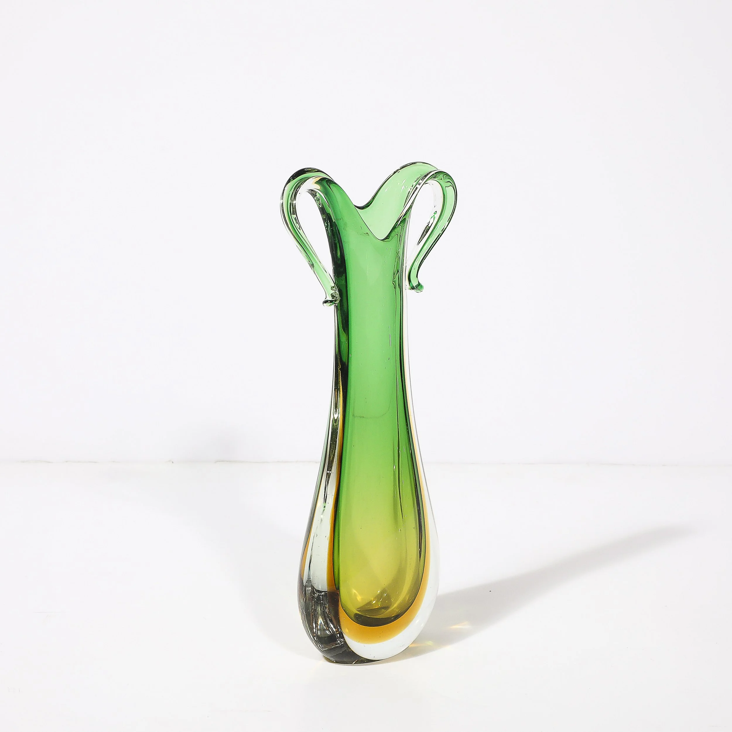 Mid-Century Modernist Hand-Blown Murano Sommerso Glass in Emerald & Amber Hues - High Style Deco 7.jpg