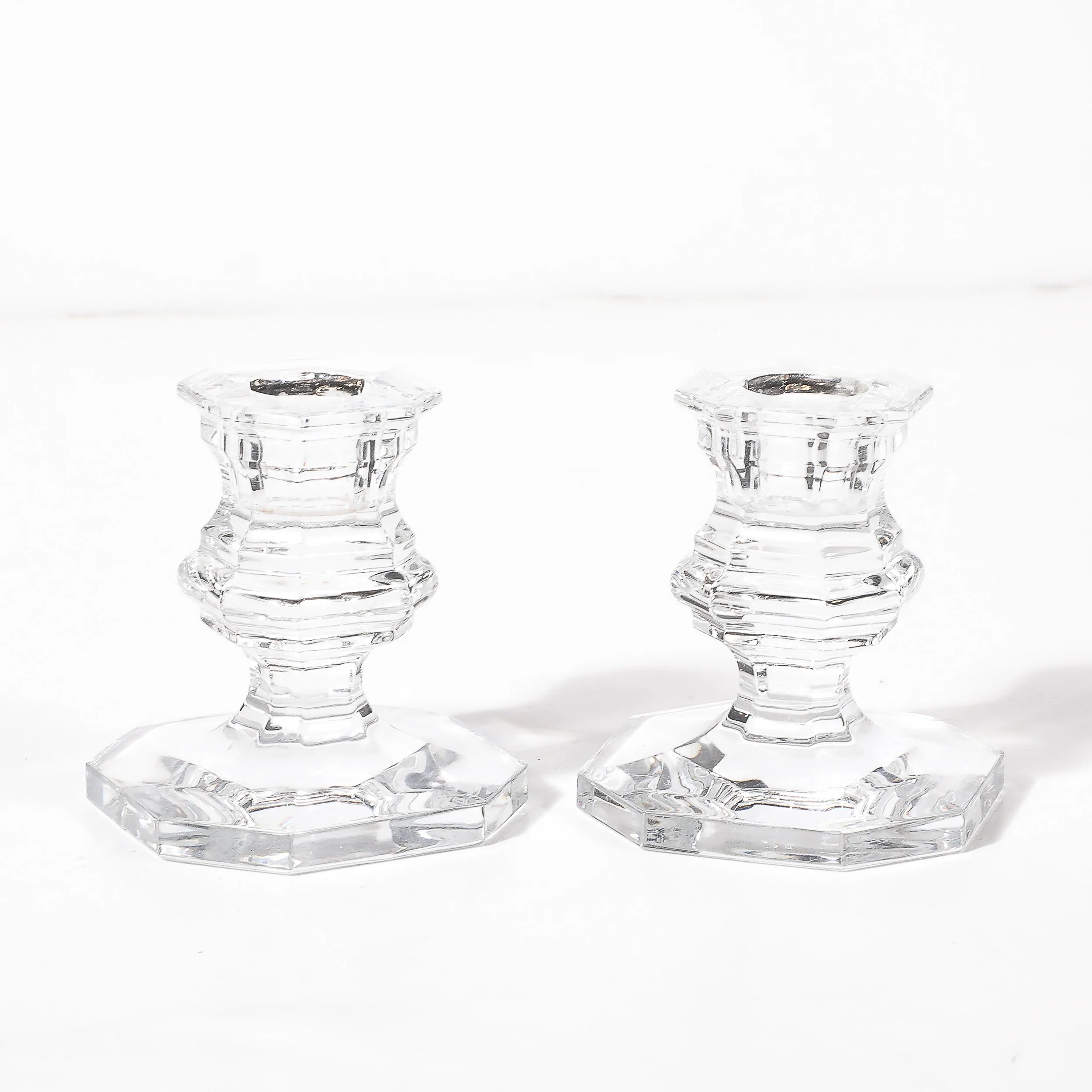 Pair of Classical Regency Giftware Crystal Candlestick Holders Signed Baccarat - High Style Deco 3.jpg