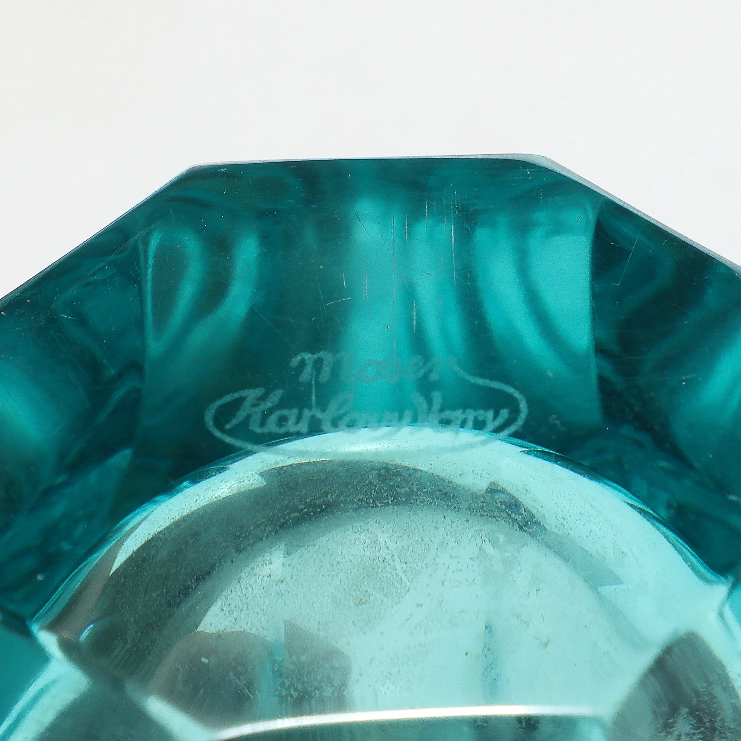 Art Deco Faceted Cut Crystal Vase in Aquamarine Hue signed Moser - High Style Deco 13.jpg