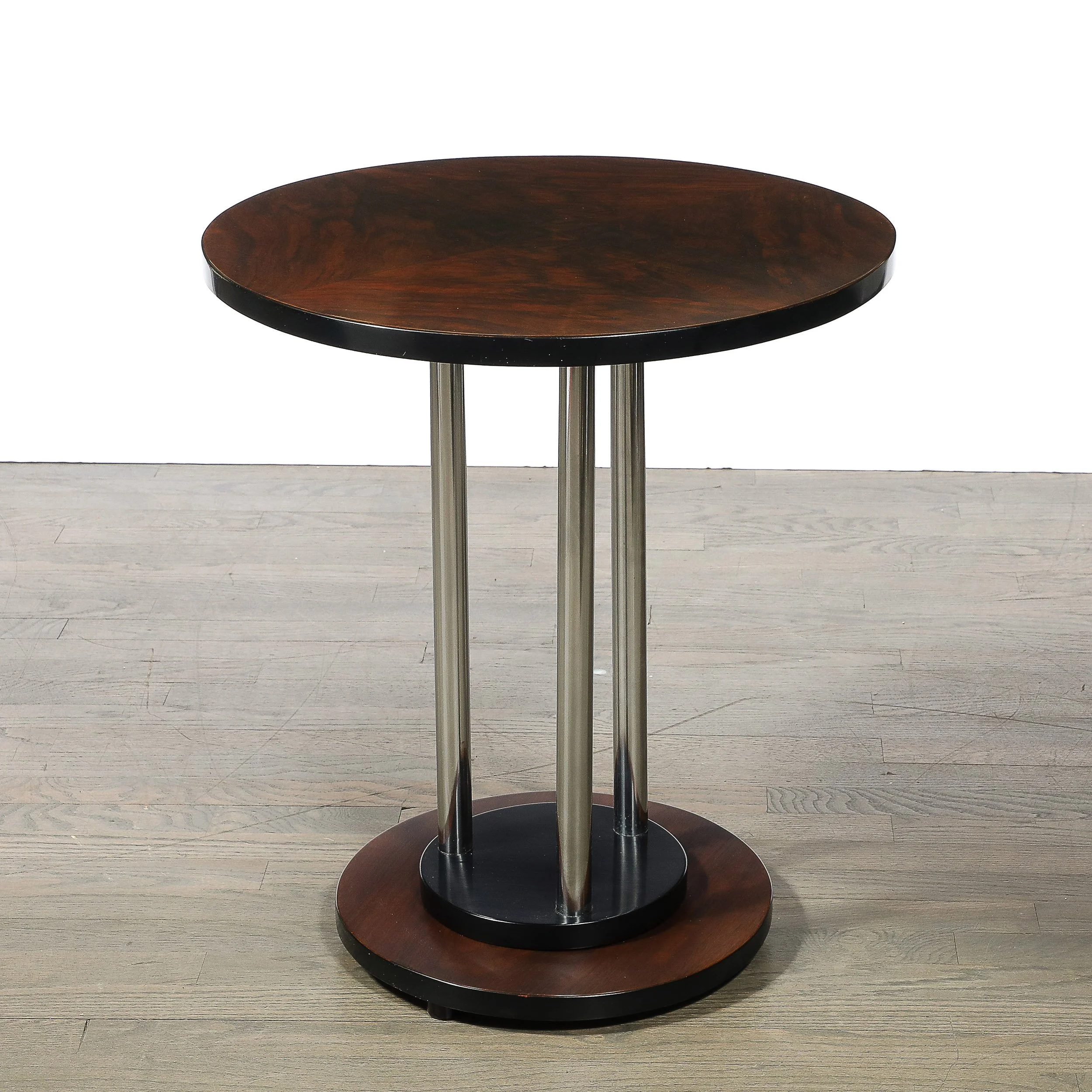 Art Deco Machine Age Side Tables in Book-Matched Walnut By Donald Deskey - High Style Deco 7.jpg