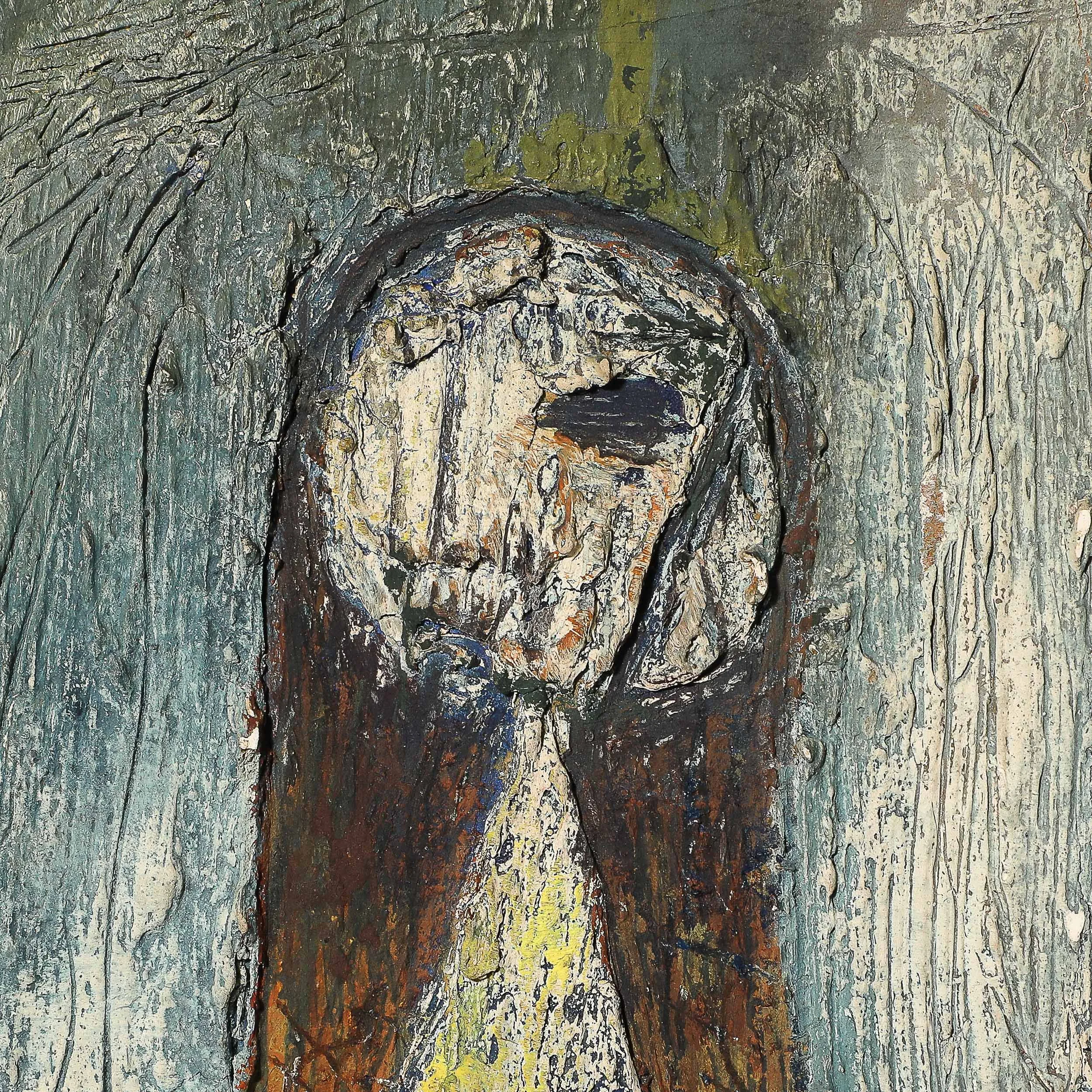 Mid-Century Modernist Abstract Figure Oil on Paper Painting signed Hans Jaenisch - High Style Deco 8.jpg