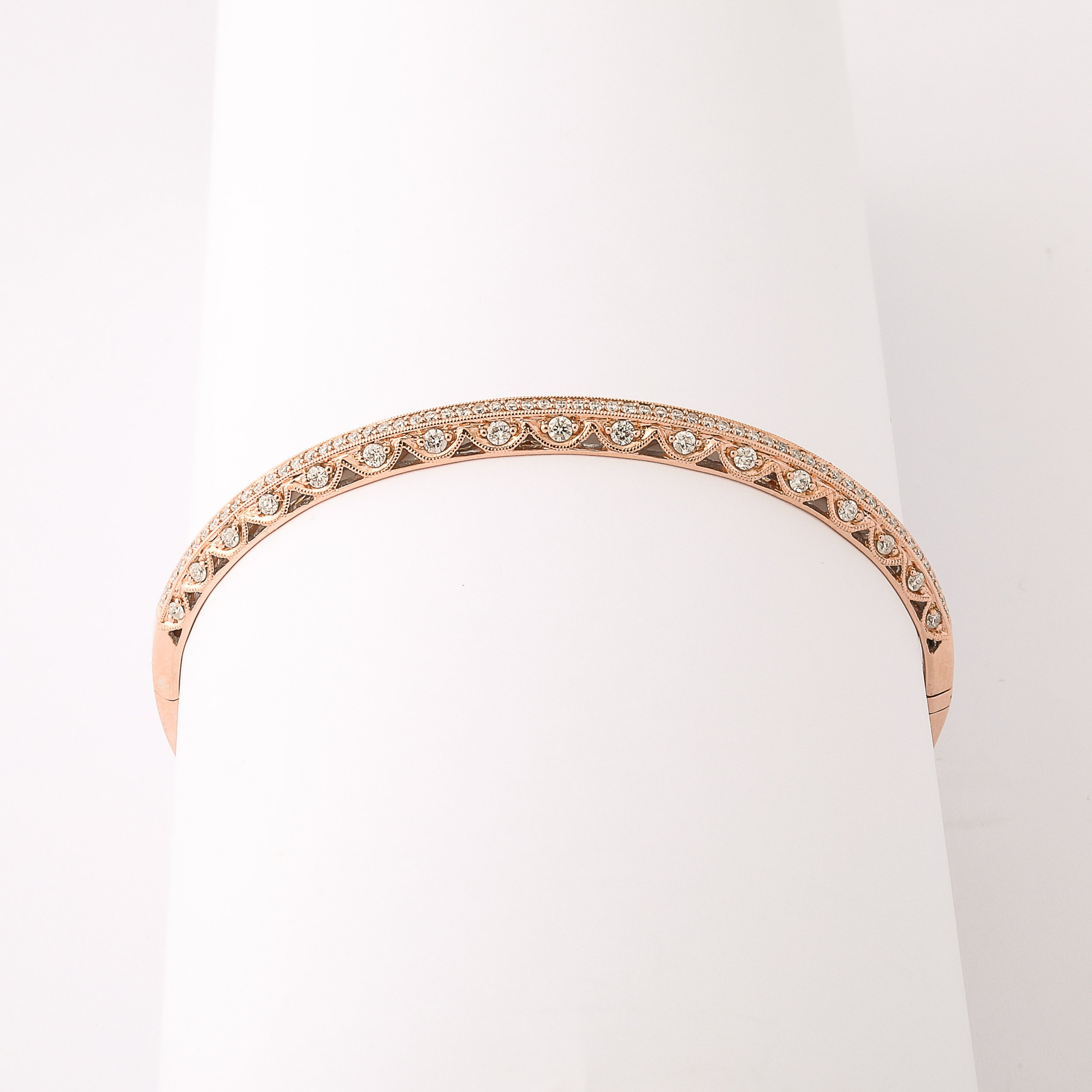 Rose Gold and Pave Diamond Encrusted Bracelet - high Style Deco 10.jpg