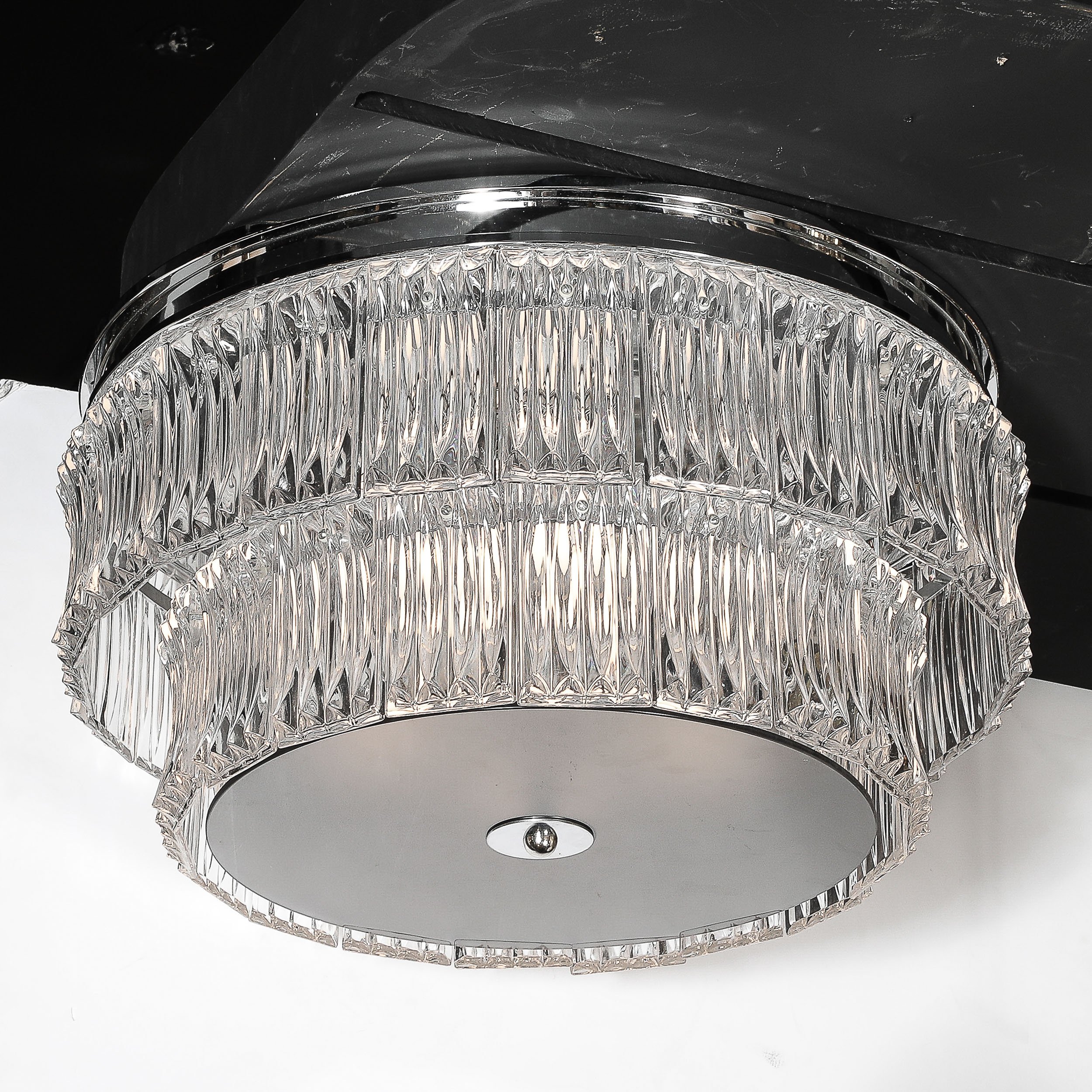 Mid-Century 2-Tier Transparent Murano Glass Flush-Mount w: Smoked Glass Diffuser - High Style Deco 3.jpg