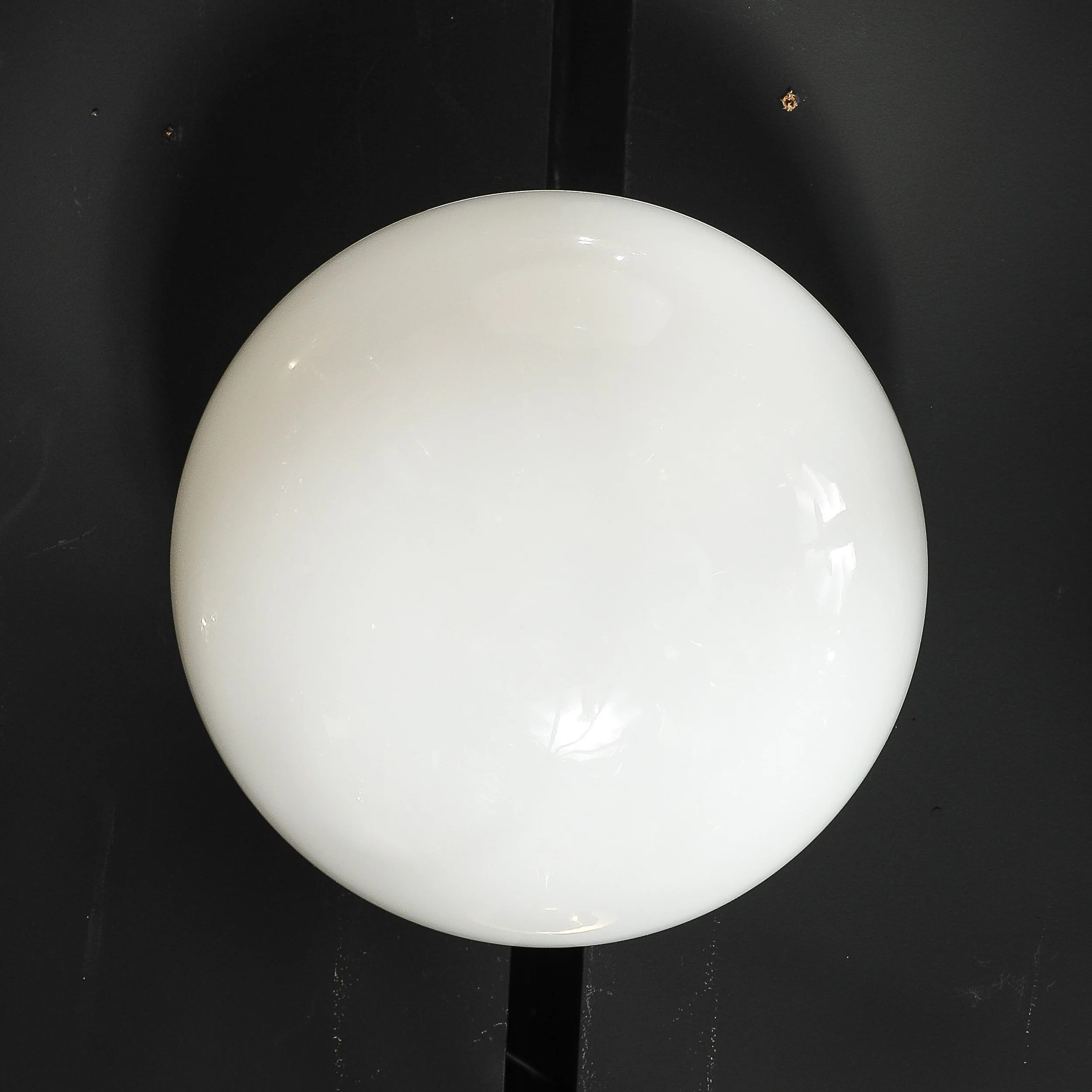 Mid-Century Reverse Dome Form Milk Glass Flush Mount Chandelier by Lightolier - High Style Deco 8.jpg