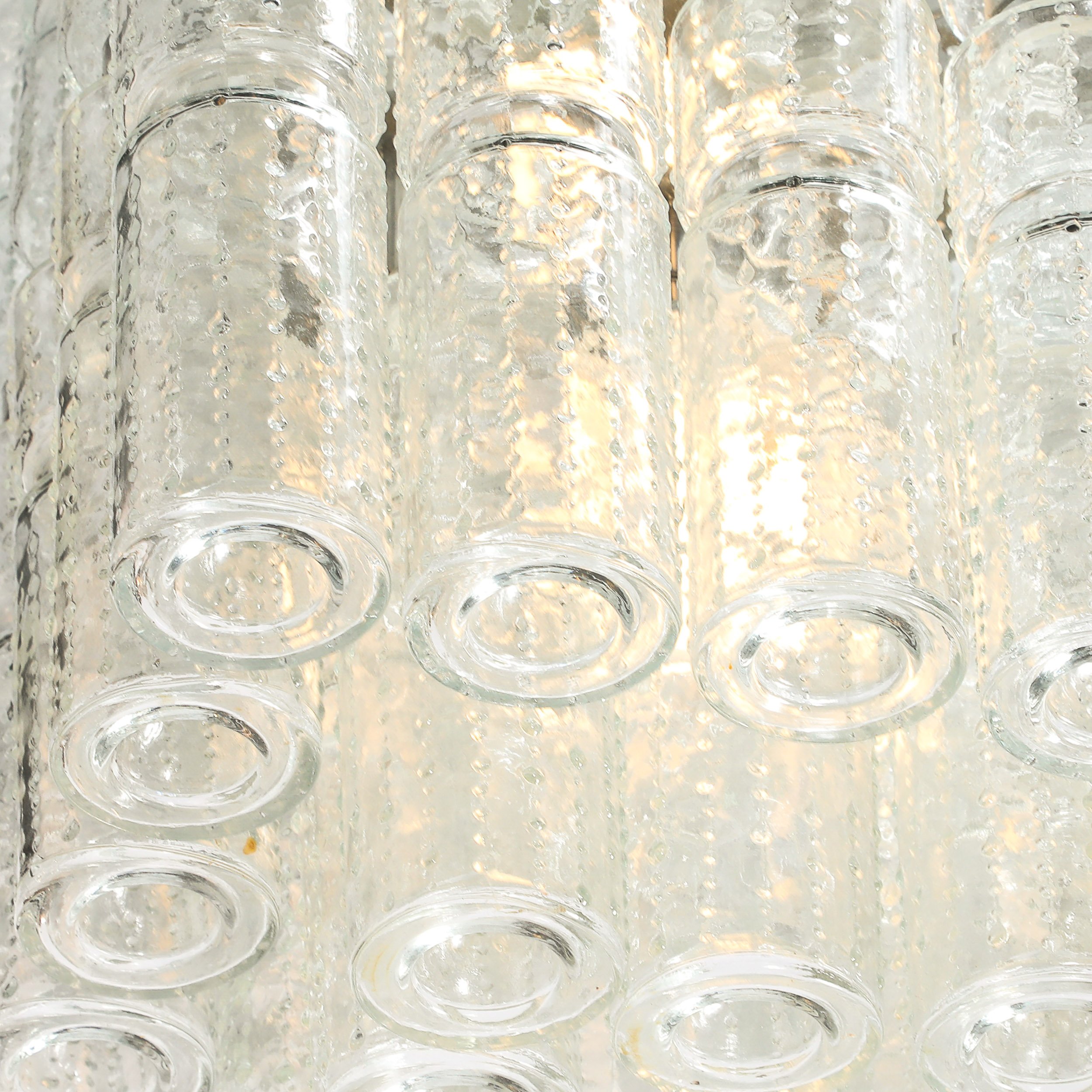Mid-Century Modern Molded Glass Cylinder Flush Mount in Chrome by Doria Leuchten - High Style Deco 10.jpg