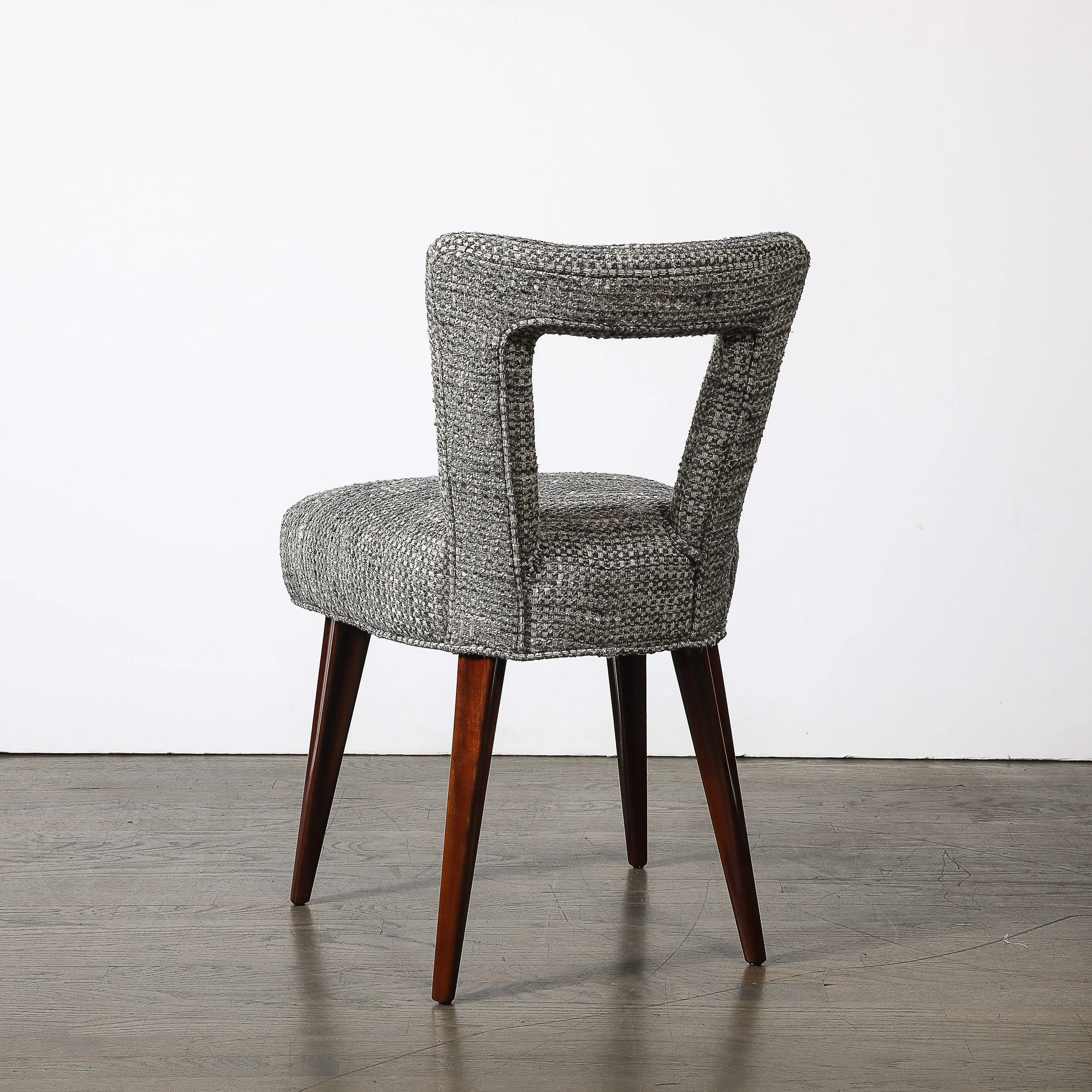 Set of 4 Mid-Century Open Back Upholstered Dining Chairs w: Splayed Tapered Legs - High Style Deco 9.jpg