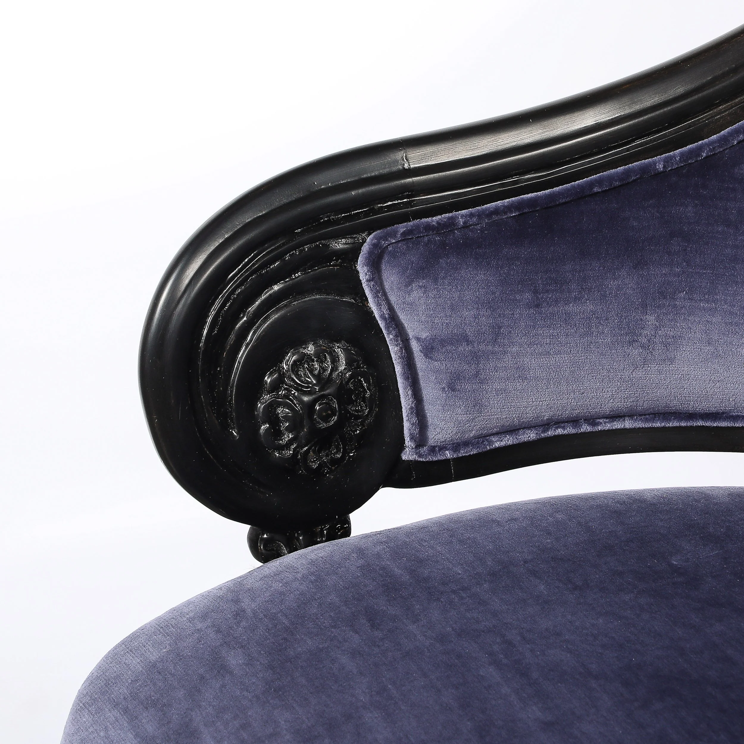 Pair of Art Deco Asymmetrical Fluted Curvilinear Ebonized Walnut Lounge Chairs - High Style Deco 7.jpg