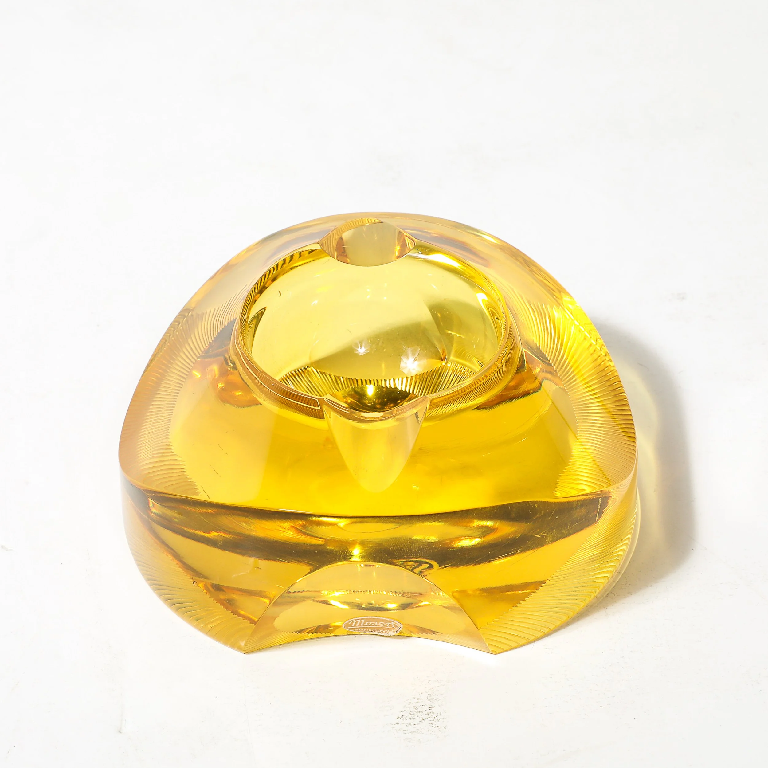 Mid-Century Modernist Citrine Crystal Ashtray signed Moser - High Style Deco 10.jpg