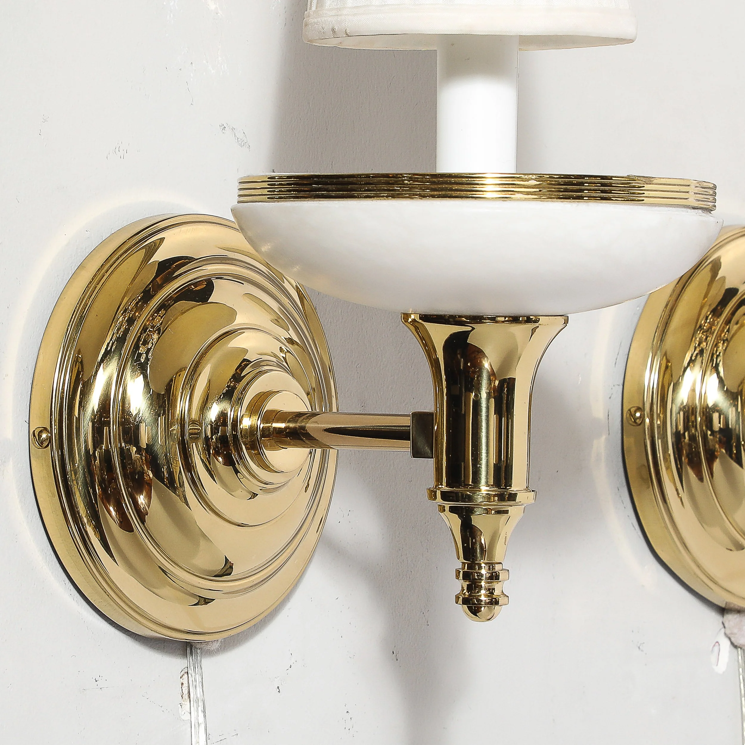 Pair of Art Deco Style Alabaster and Polished Brass Sconces - High Style Deco 10.jpg