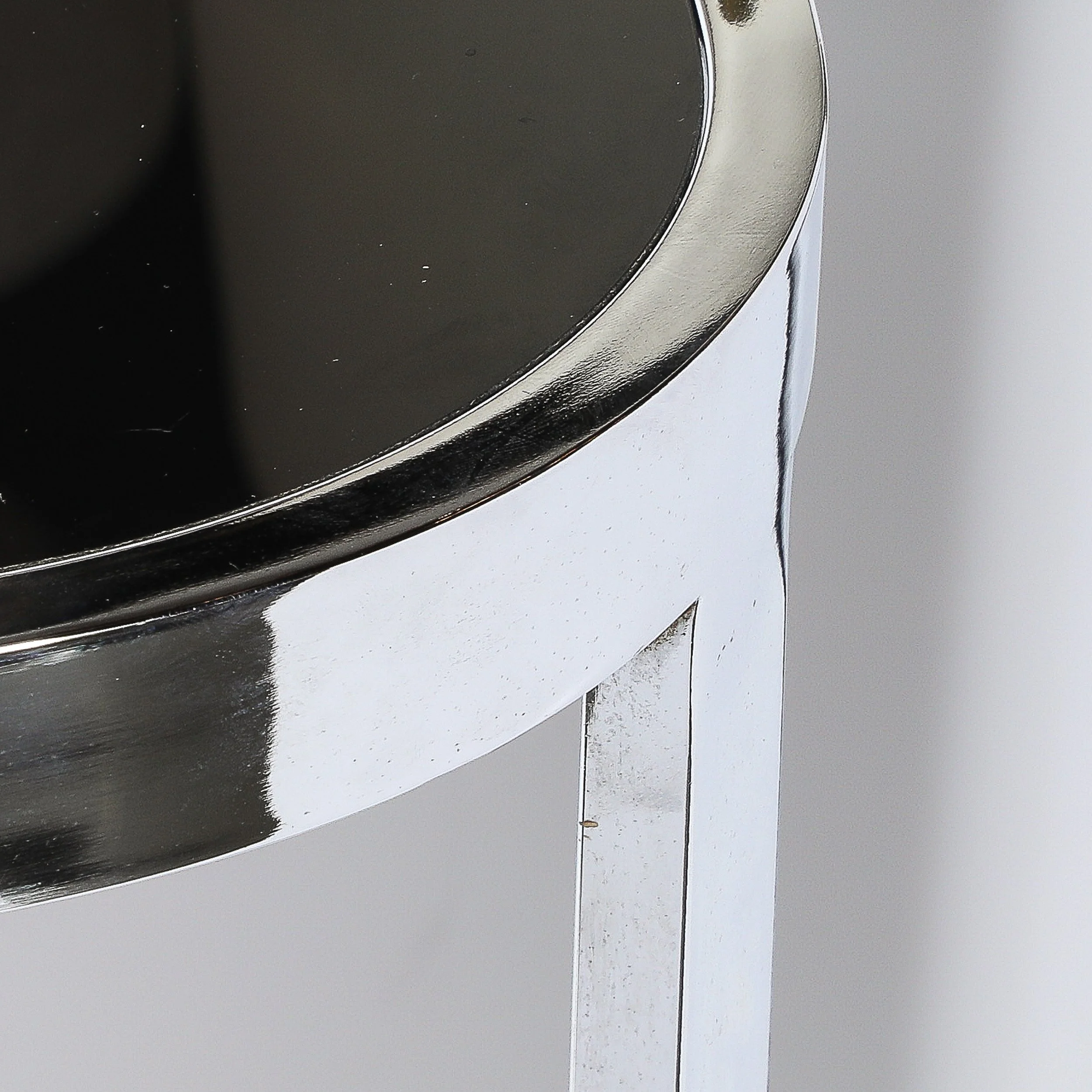 Art Deco Chrome Two-Tier Rolling Serving Cart with Inset Black Vitrolite  - High Style Deco 3.jpg