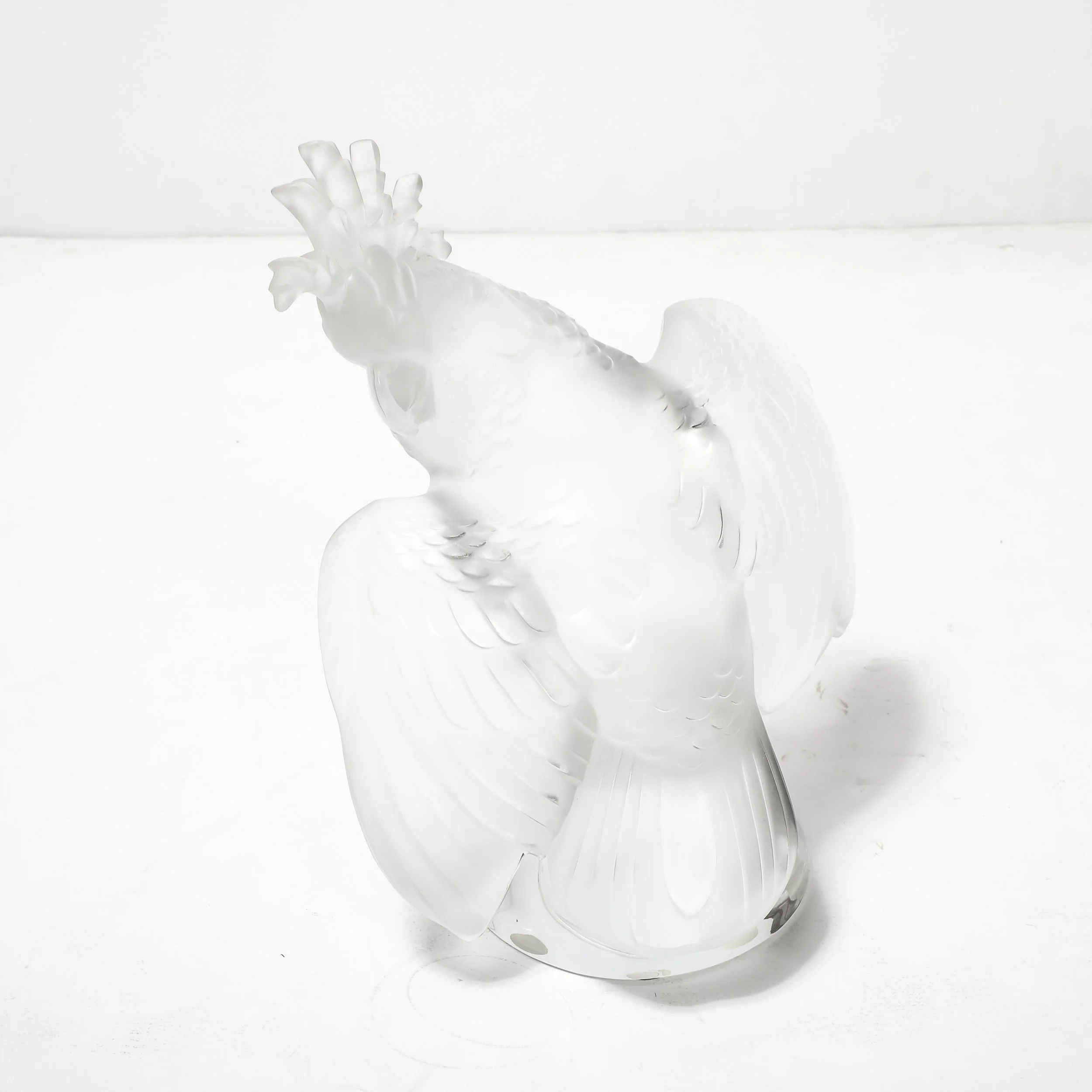 Mid-Century Modernist Sculptural Crystal Cockatiel Sculpture Signed Lalique - High Style Deco 6.jpg