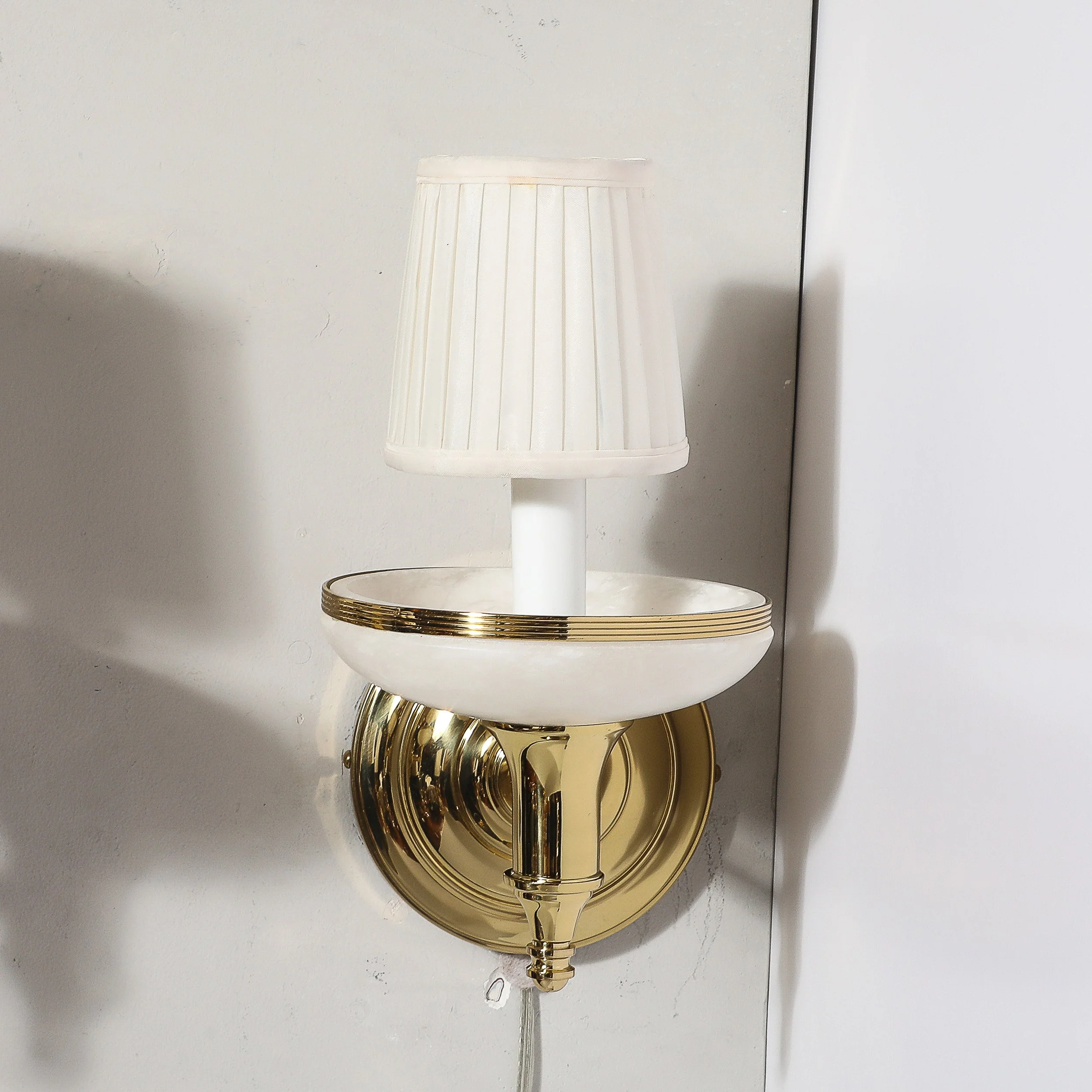 Pair of Art Deco Style Alabaster and Polished Brass Sconces - High Style Deco 13.jpg