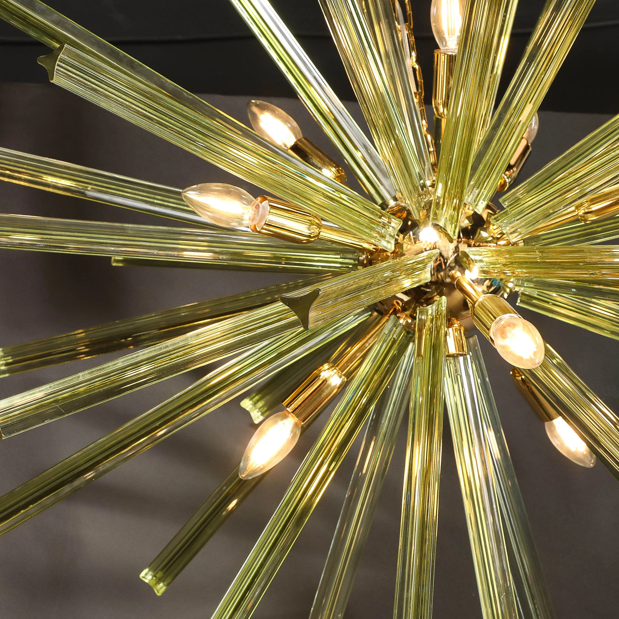 Modernist Hand-Blown Murano Smoked Peridot Camer Glass Sputnik Chandelier - High Style Deco 14.jpg