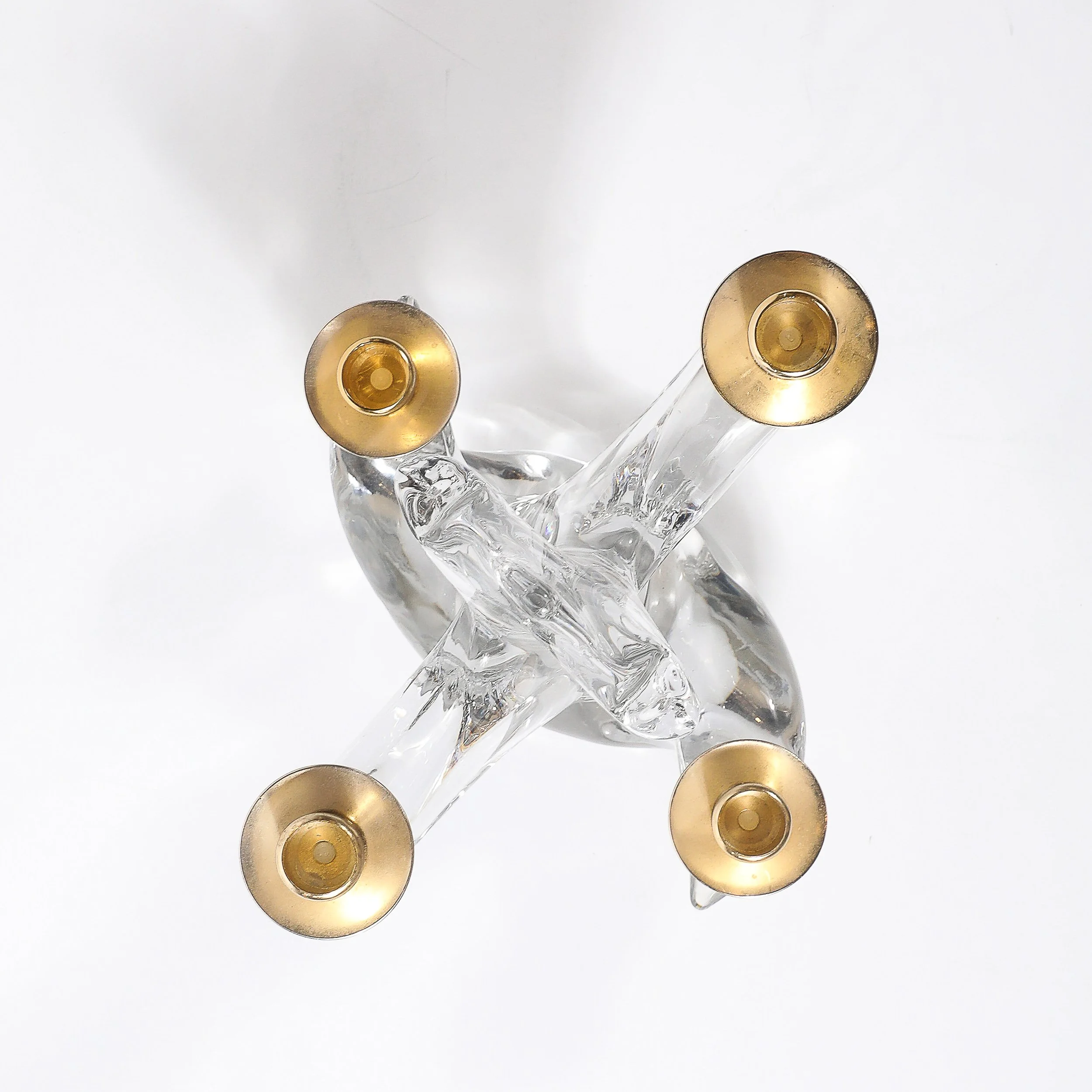 Pair of Mid-Century Crystal & Brass Candlestick Holders signed Schneider - High Style Deco 17.jpg