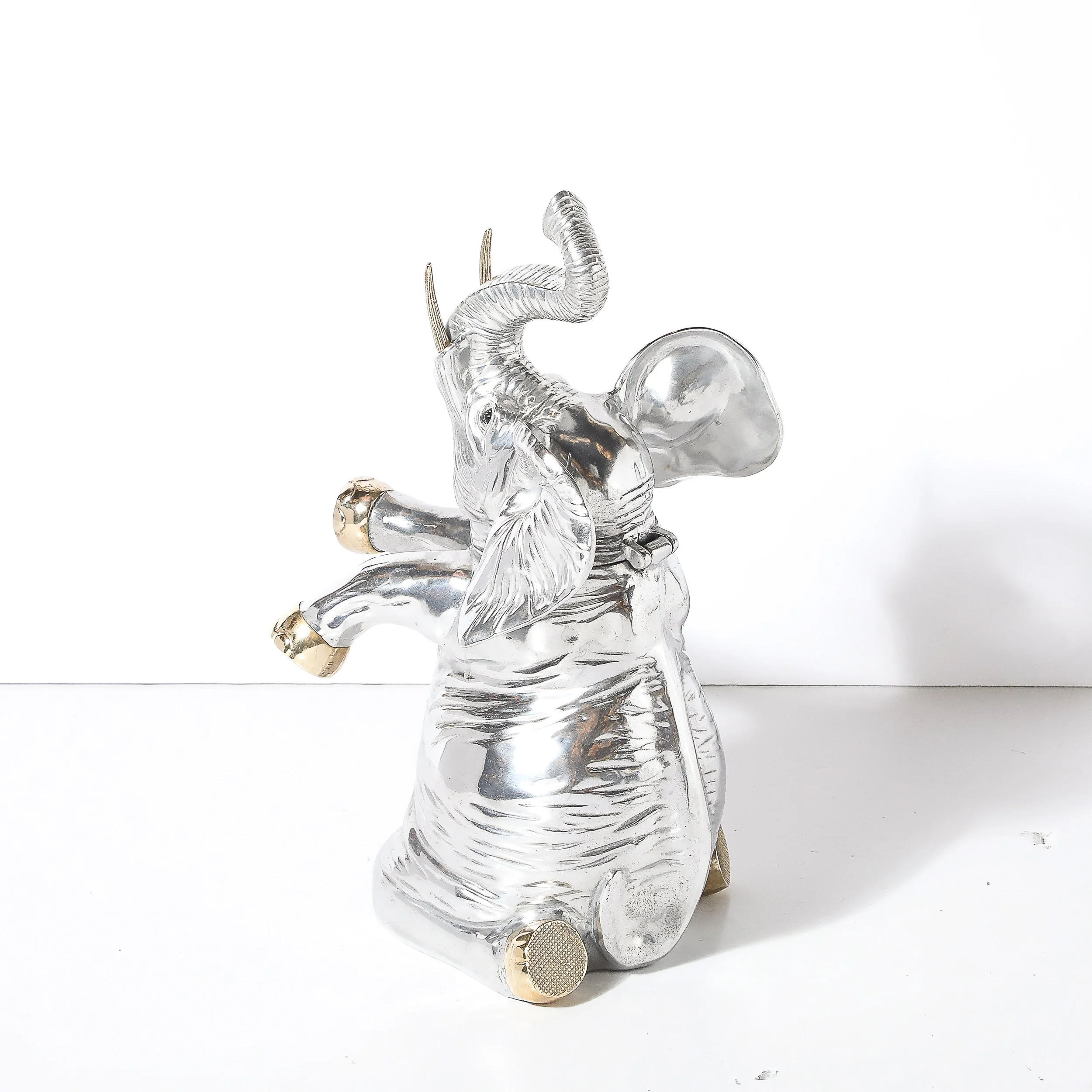 Mid-Century Aluminum & Brass Sculptural Elephant Wine Cooler Signed Arthur Court - High Style Deco 8.jpg