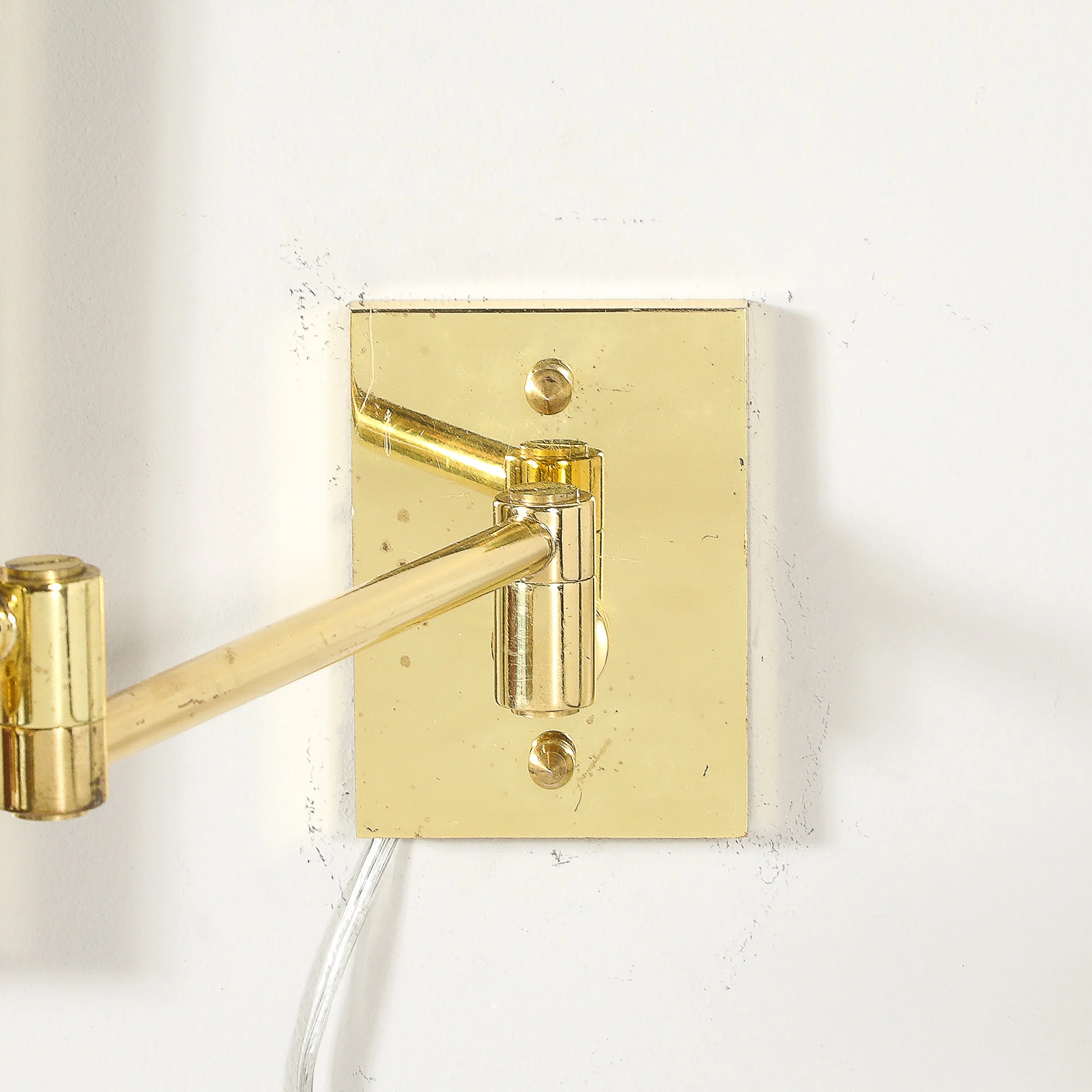 Pair of Mid-Century Modernist Swing Arm Articulating Sconces in Polished Brass - High Style Deco 8.jpg