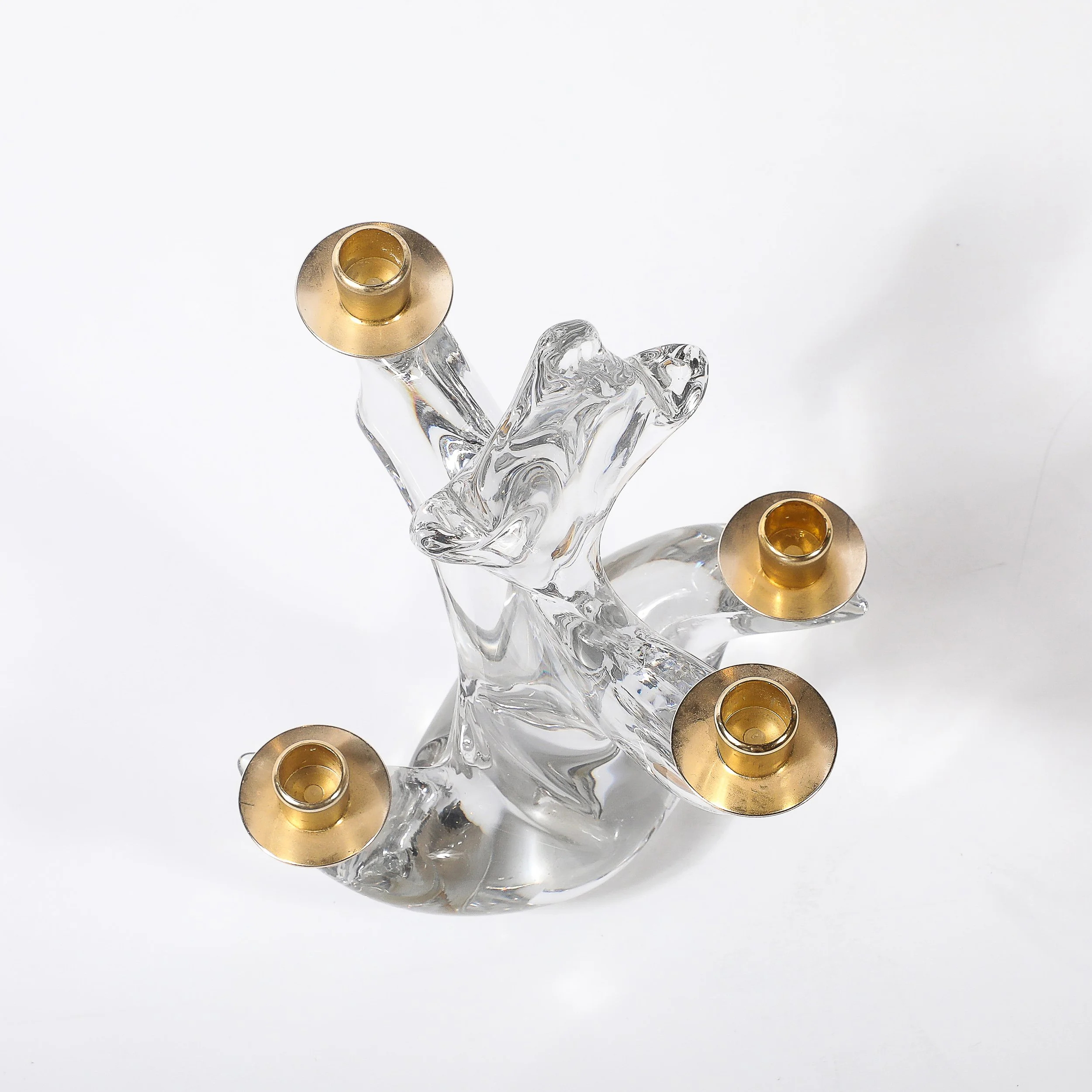 Pair of Mid-Century Crystal & Brass Candlestick Holders signed Schneider - High Style Deco 16.jpg