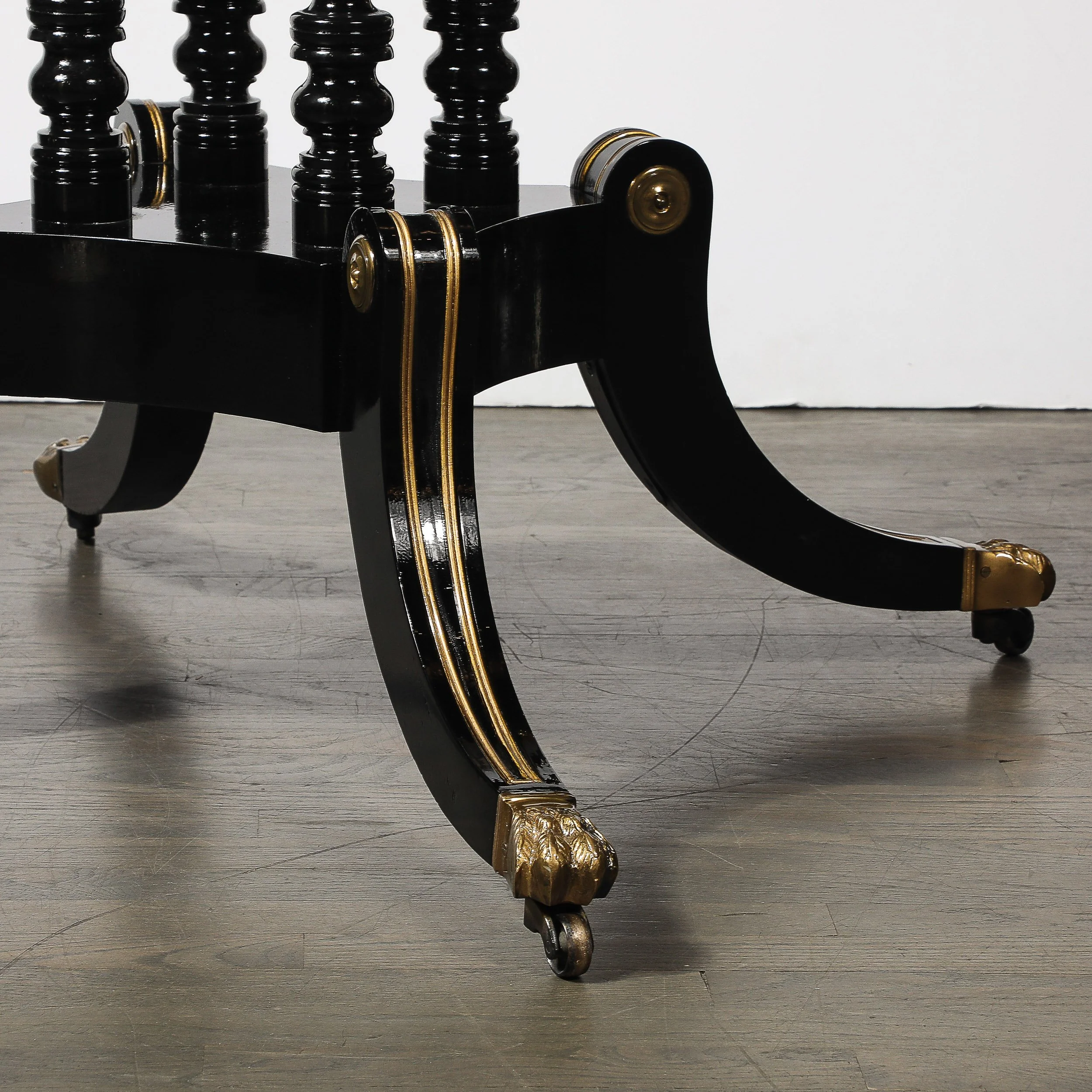 Neoclassical Center Table in Macassar W: Brass Heraldic Inlays & Black Lacquer - High Style Deco 20.jpg