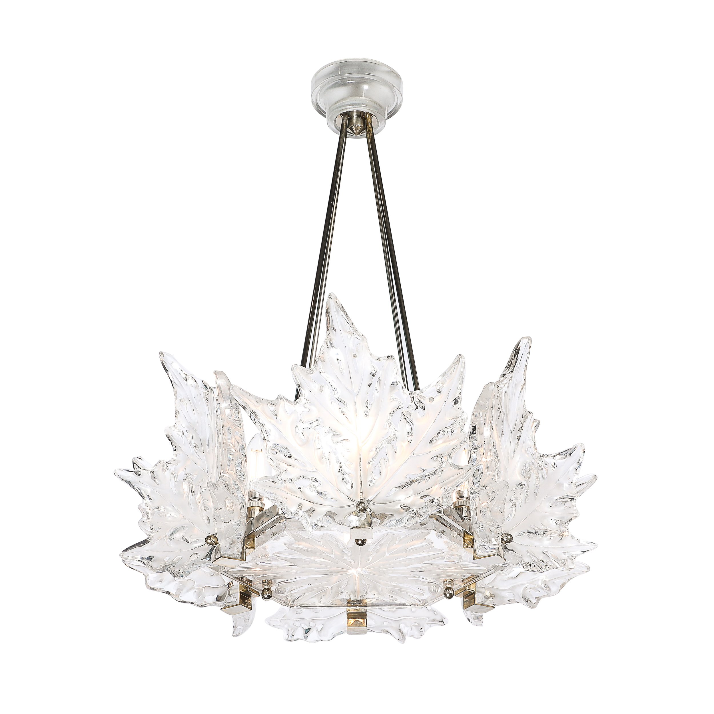 Mid-Century "Champs Élysées" Frosted Crystal Chandelier signed René Lalique - High Style Deco.jpg