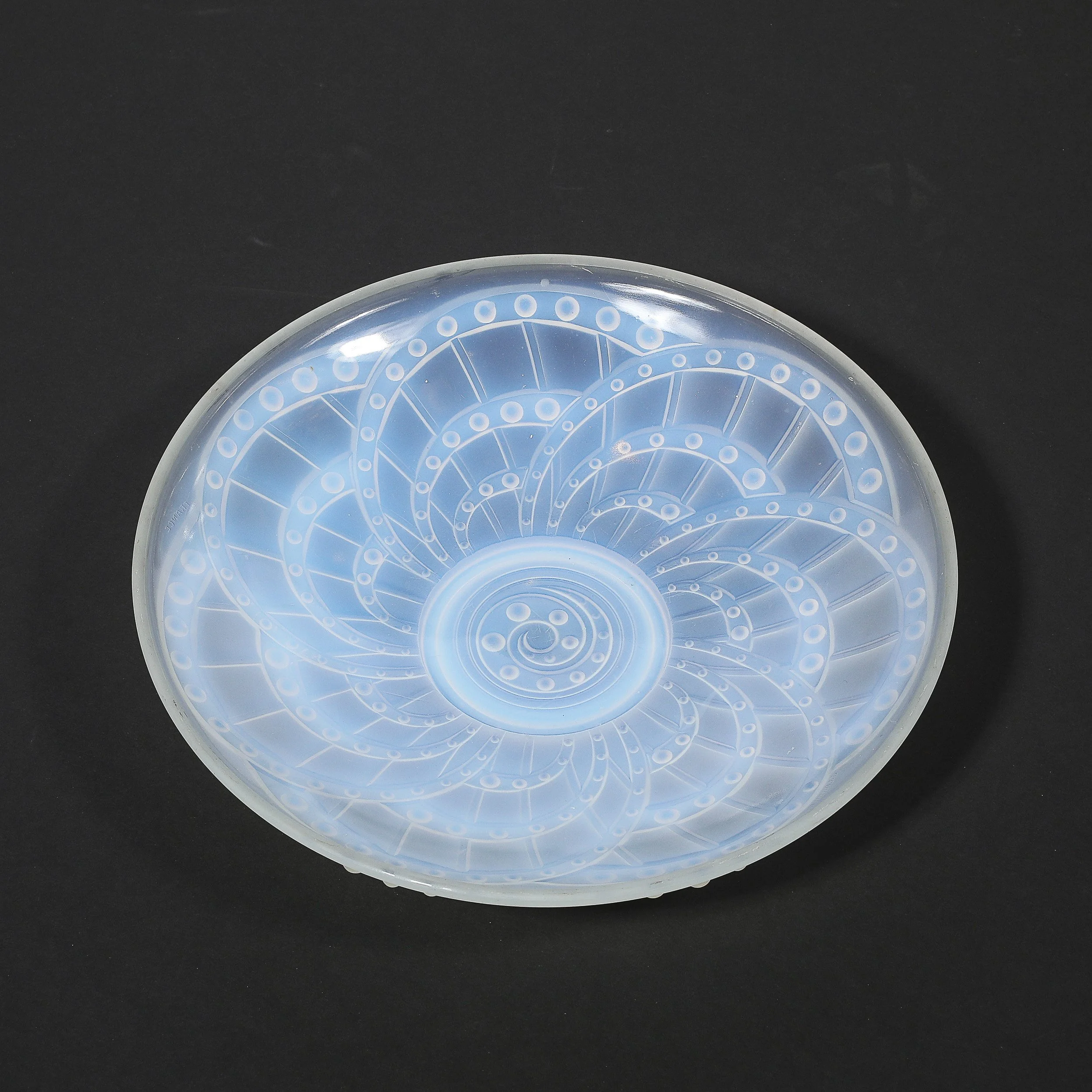 Art Deco Opalescent Molded and Frosted Glass Centerpiece Bowl Signed J. Landier - High Style Deco 5.jpg