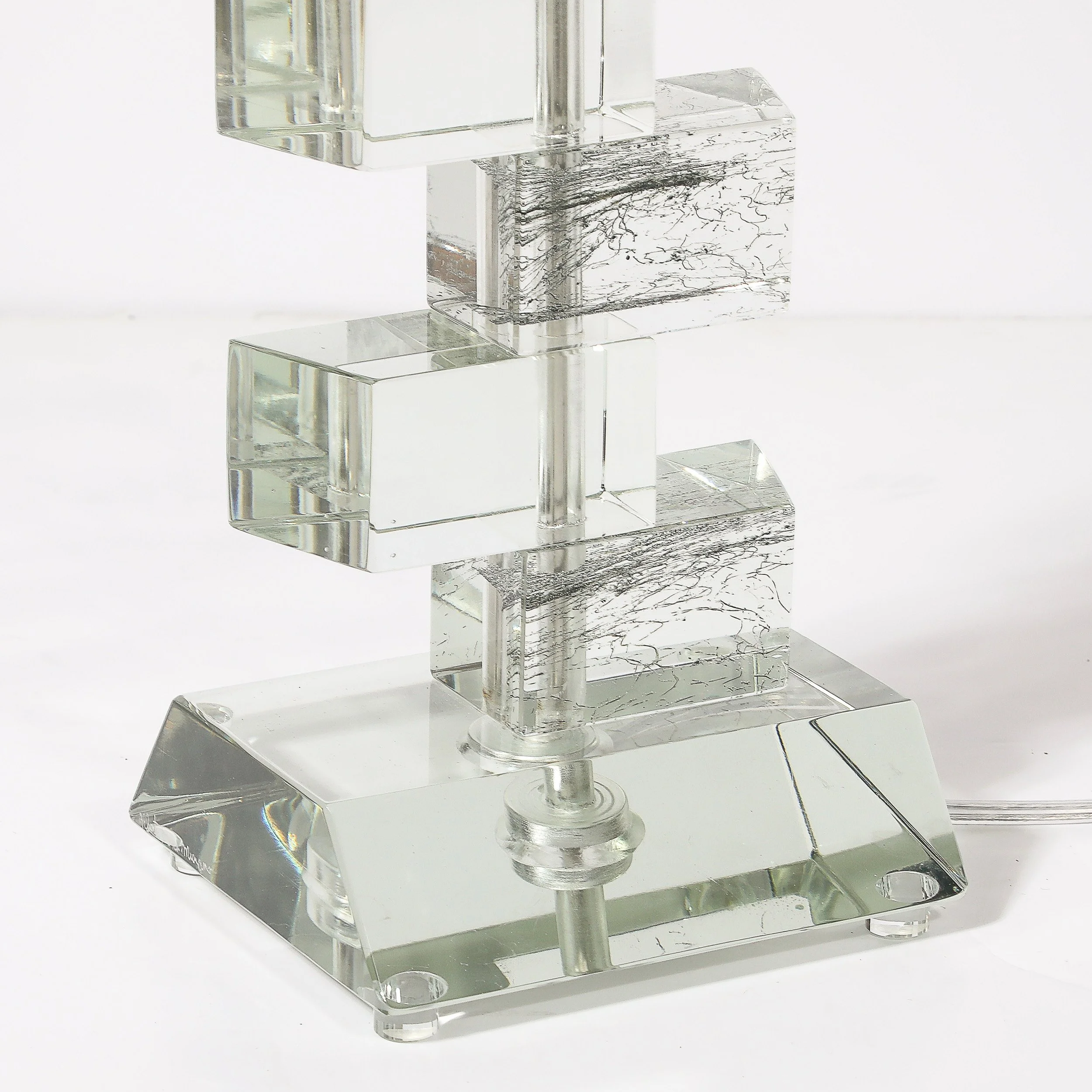 Modernist Hand-Blown Murano Stacked & Faceted Trapezoidal Glass Table Lamps - High Style Deco 11.jpg