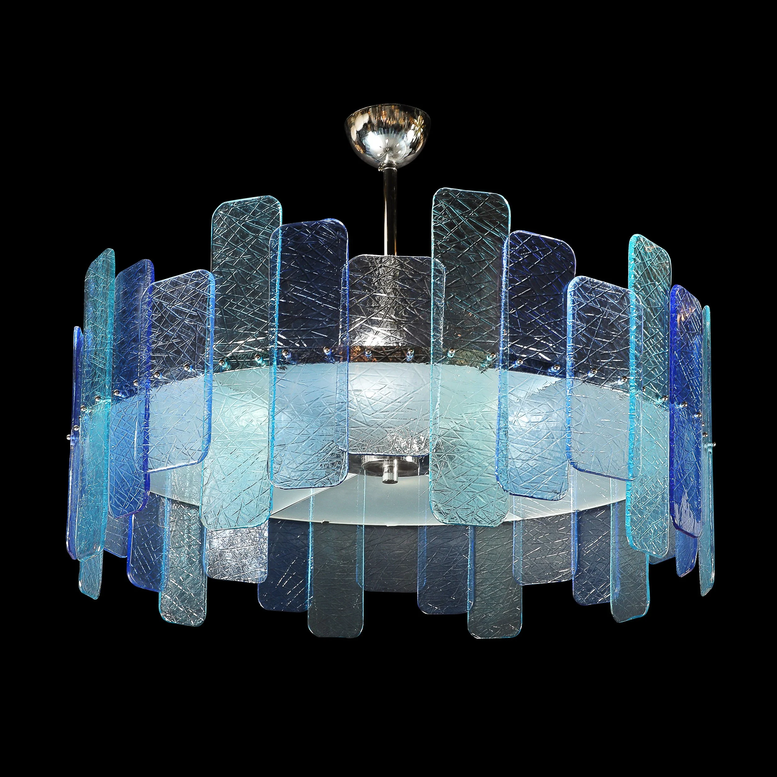 Modernist Hand-Blown Mixed Blue Murano Glass Paneled Chandelier with Diffuser - High Style Deco 16.jpg