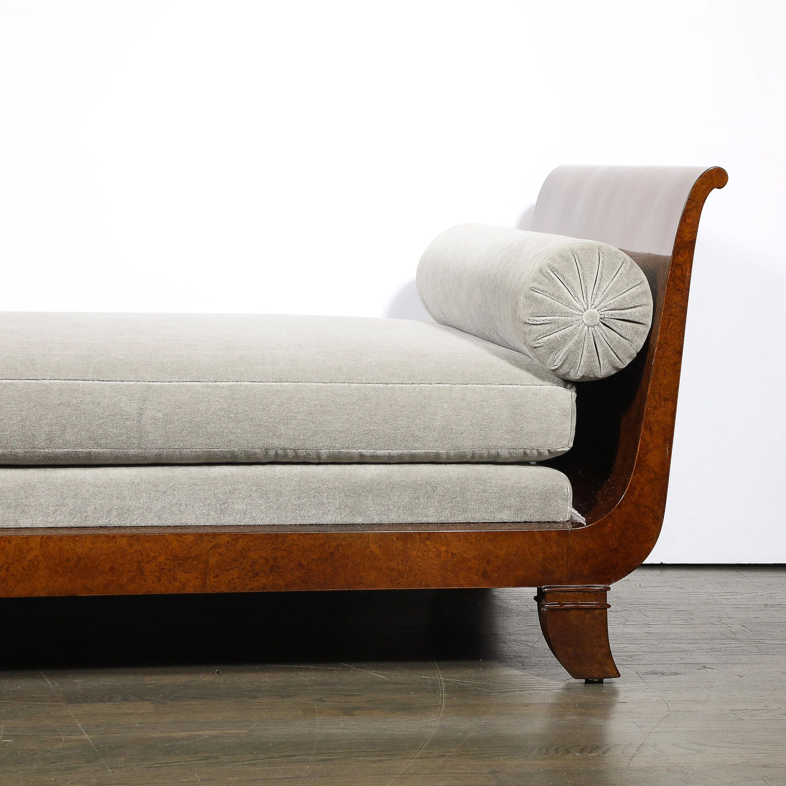 Art Deco Lupe de Amboyna Wood & Taupe Mohair Upholstery Daybed Attr. Jules Leleu - High Style Deco 15.jpg