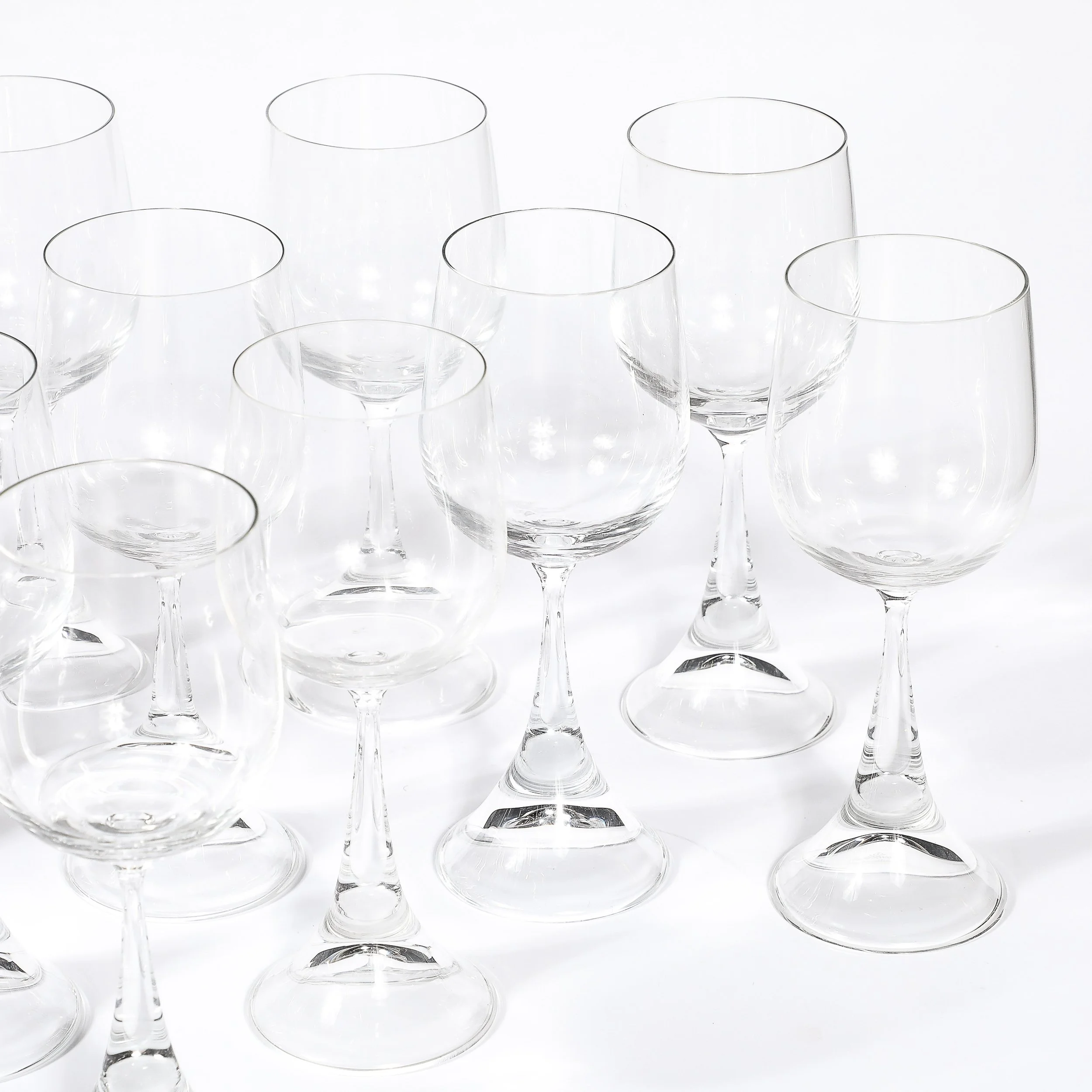 Set of 12 Mid-Century Modernist Clarion Wine Glasses signed Rosenthal - High Style Deco 14.jpg