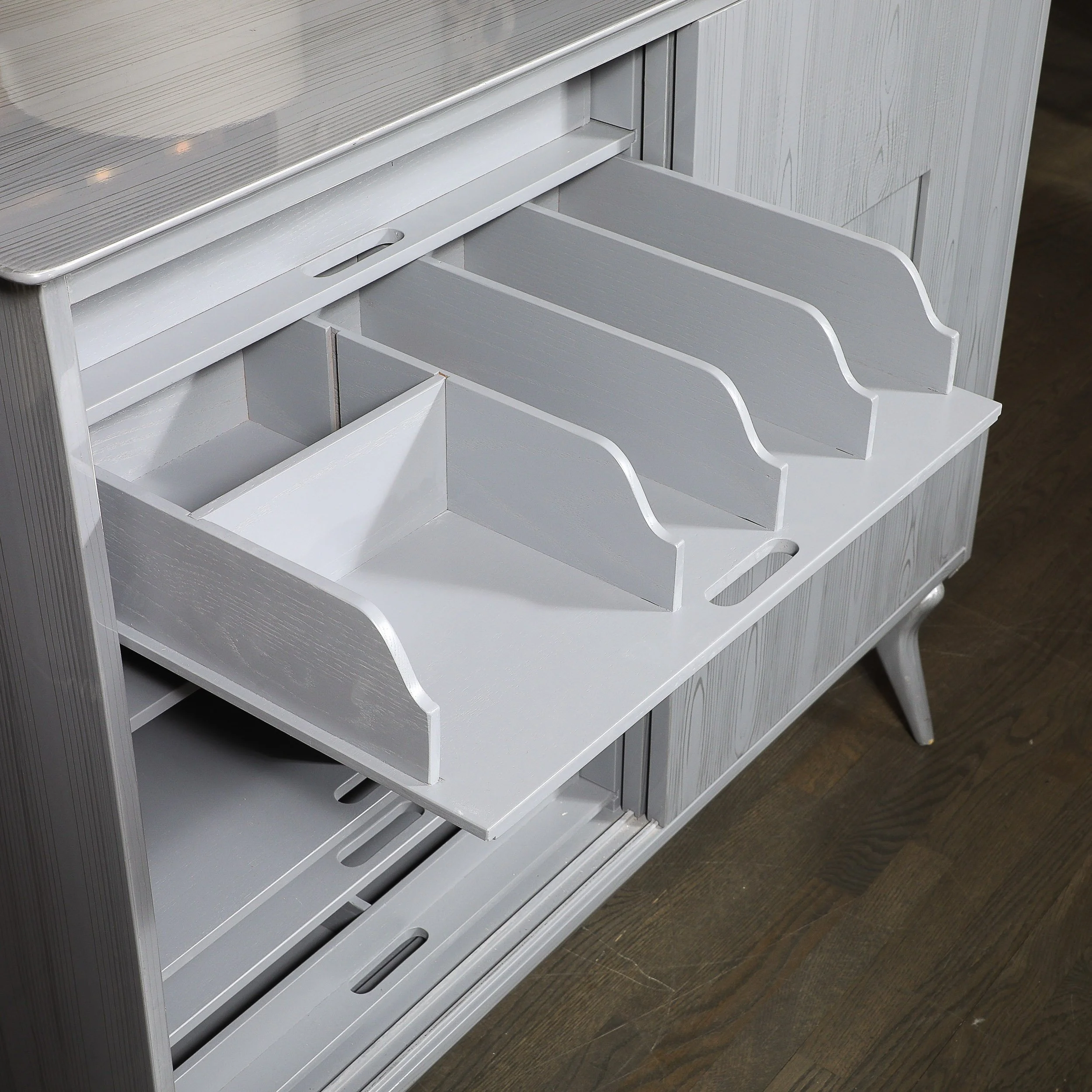 Mid-Century Modern Silver Cerused Oak Cabinet by John Stuart Inc - High Style Deco 11.jpg