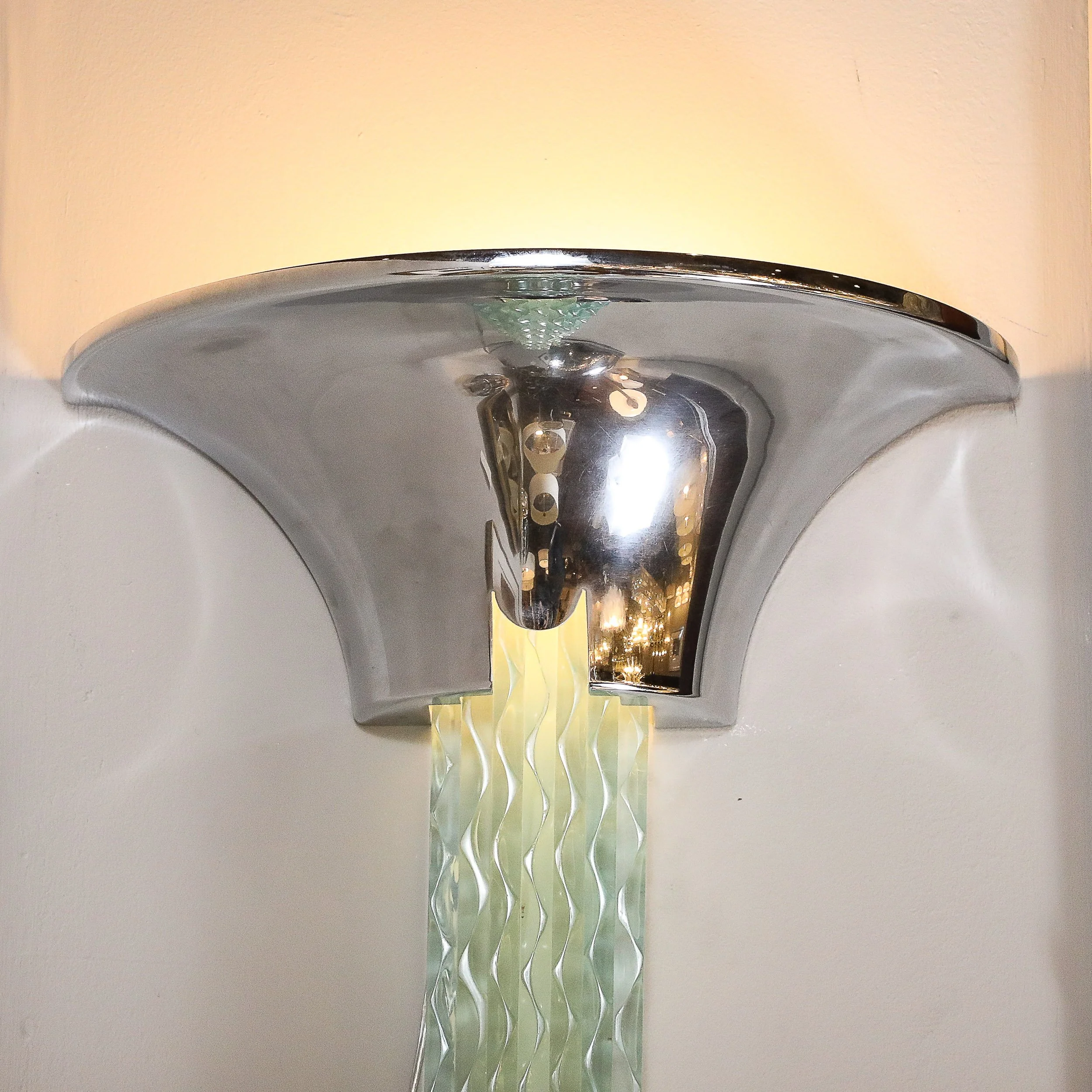 Mid-Century Modernist Chrome & Lucite Waterfall Sconce by Karl Springer - High Style Deco 13.jpg