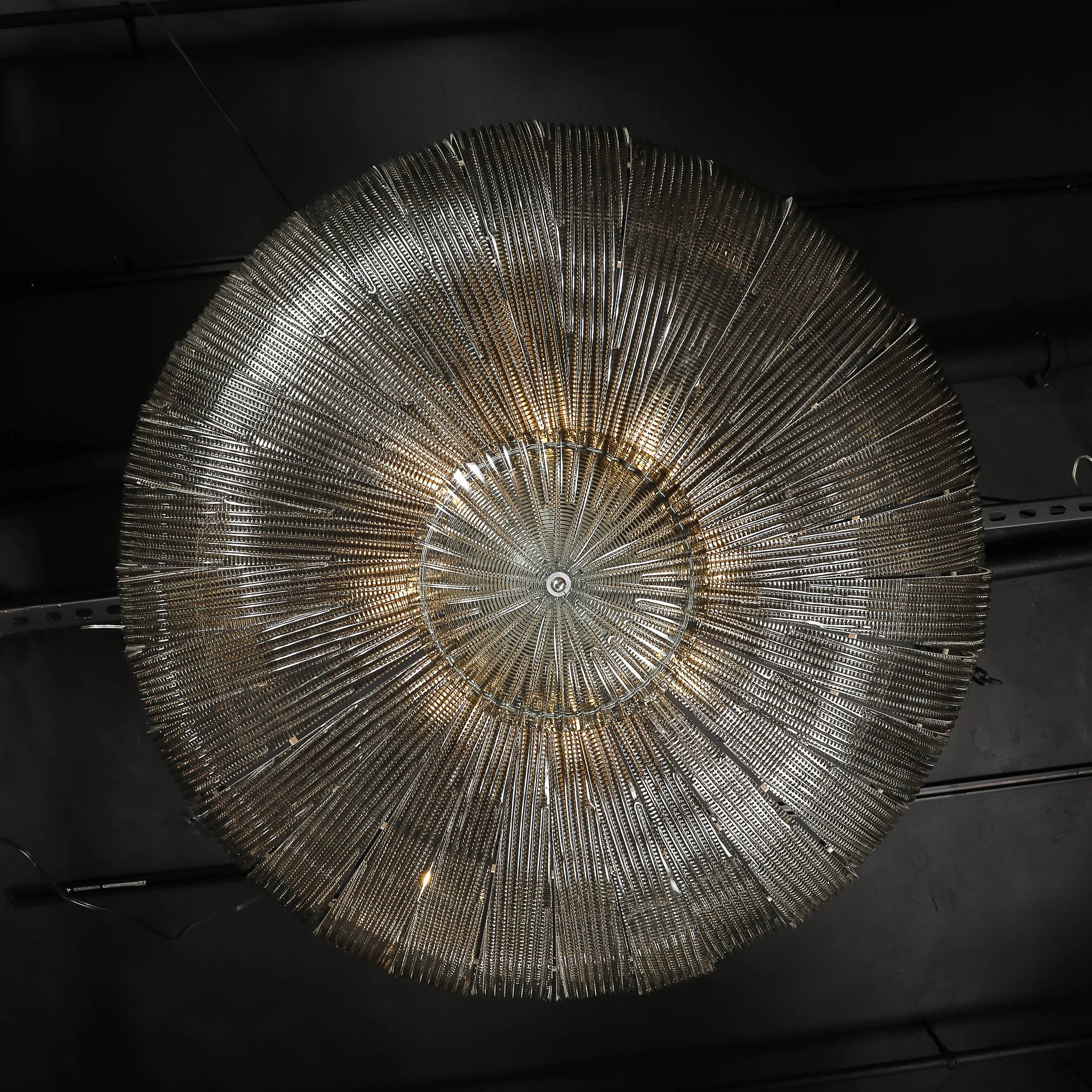 Monumental Modernist Hand-Blown Murano Reeded & Smoked Glass Flush Mount - High Style Deco 17.jpg